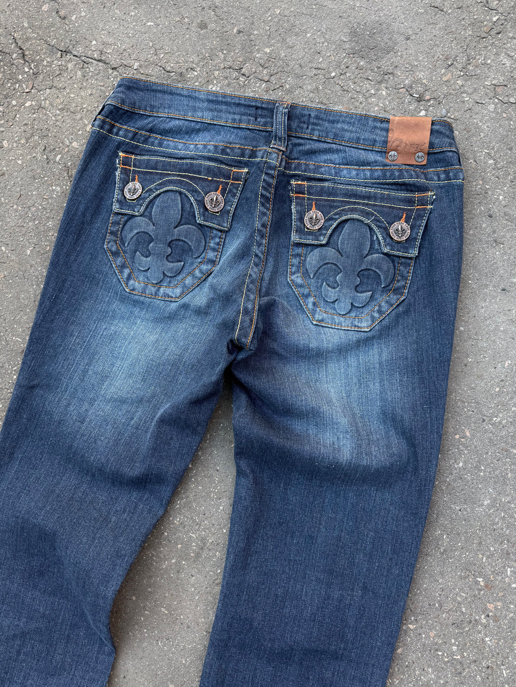 Y2K Laguna Beach „Hermosa Beach“ Dark Blue Mid Waist Denim für Damen. Y2K 2000s Fashion