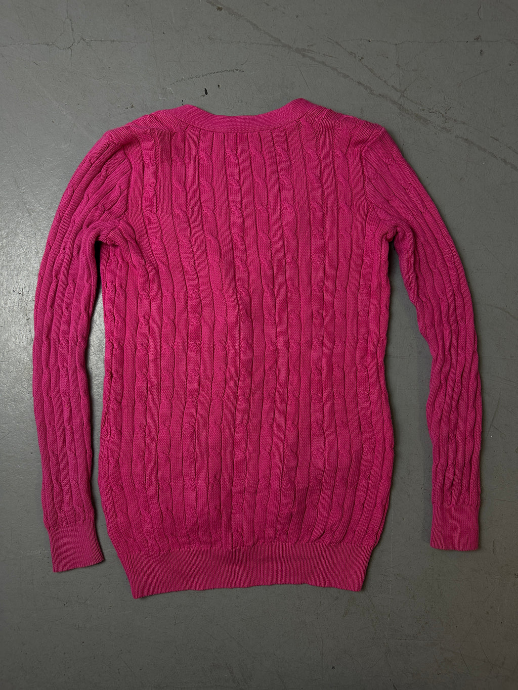 Produktbild von Vintage Pink Polo Ralph Lauren Cardigan S von hinten