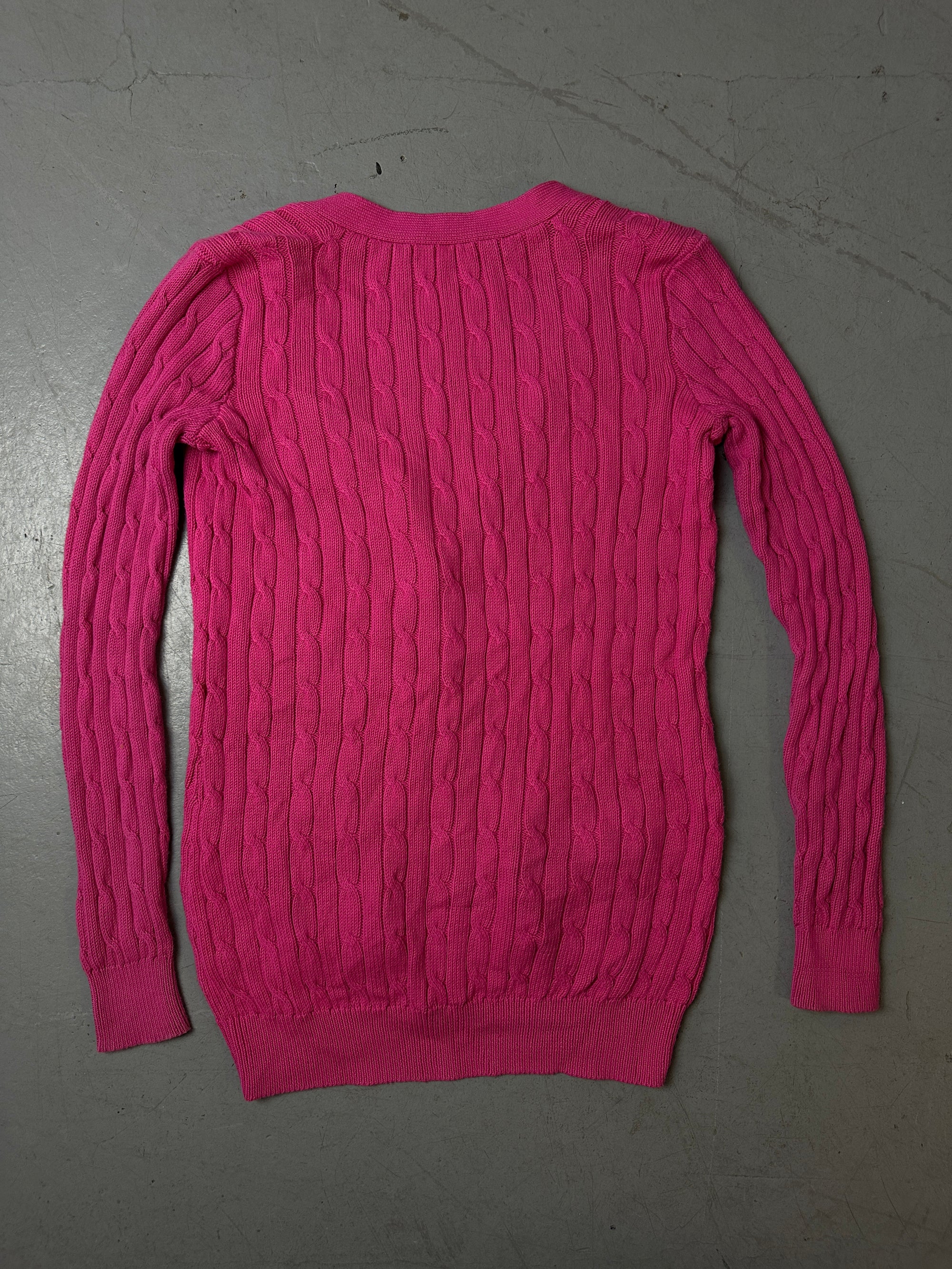 Produktbild von Vintage Pink Polo Ralph Lauren Cardigan S von hinten