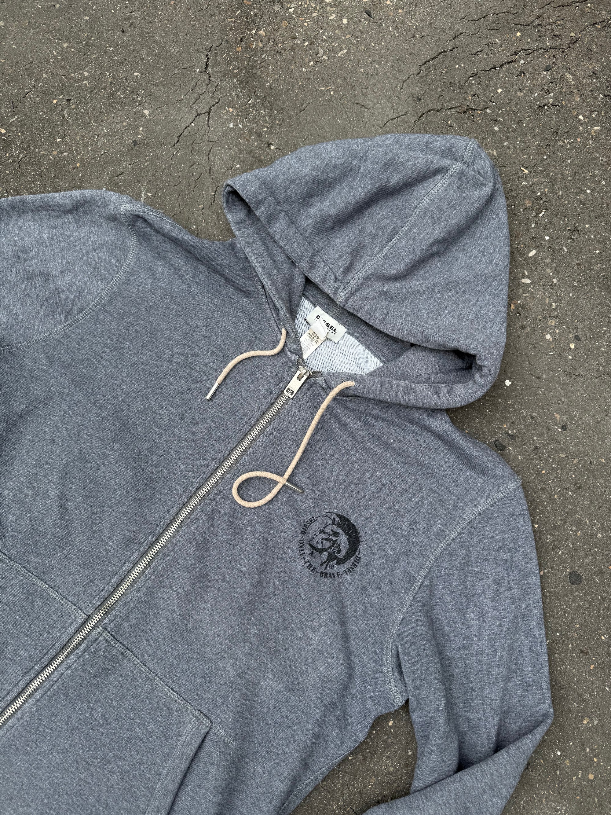 Vintage Diesel Grey Zip Up Hoodie M/L