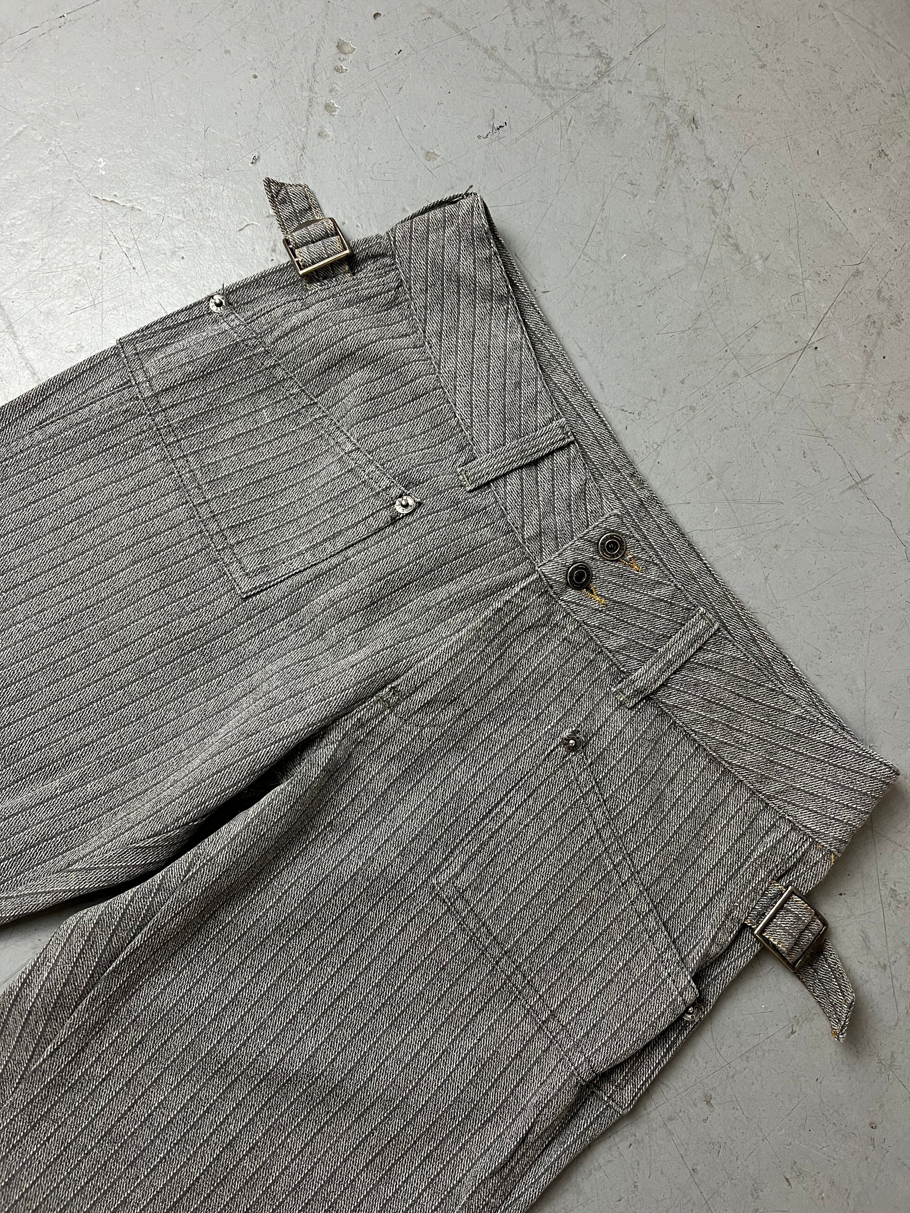 Vintage Diesel Grey Striped Pants für Damen. Y2K Second Hand 2000s Fashion