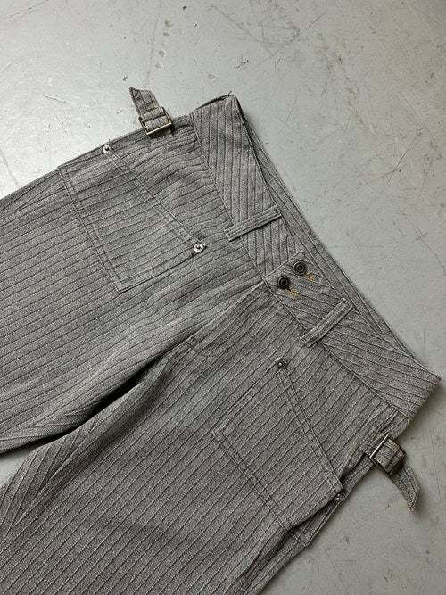 Vintage Diesel Grey Striped Pants für Damen. Y2K Second Hand 2000s Fashion