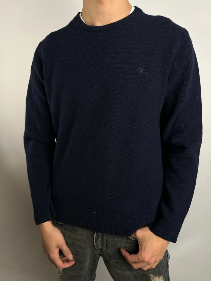 Produktbild von Vintage Navy Burberry Knit Sweater M/L von vorne