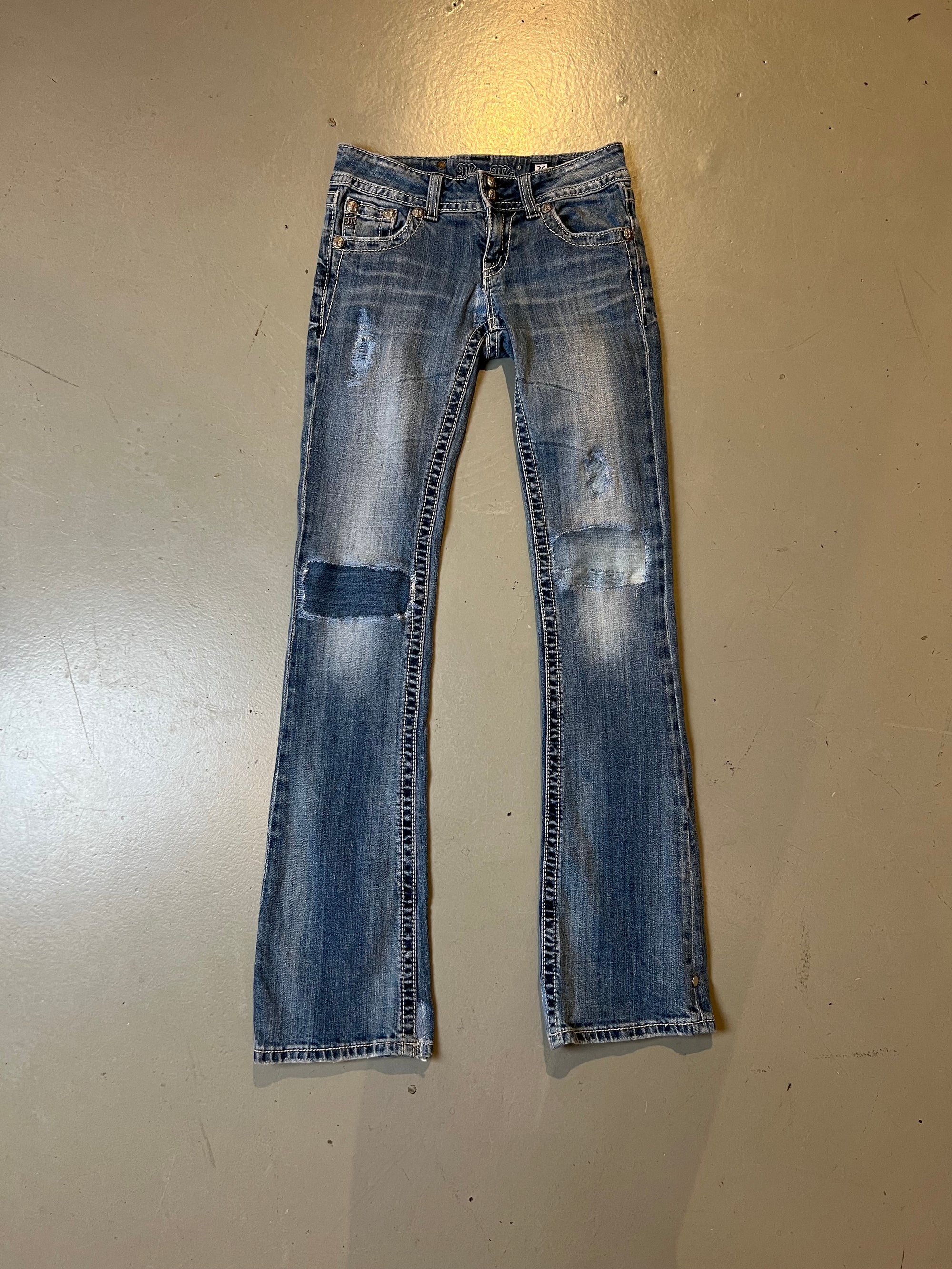 Vintage Miss Me Butterfly Glitter Denim XS