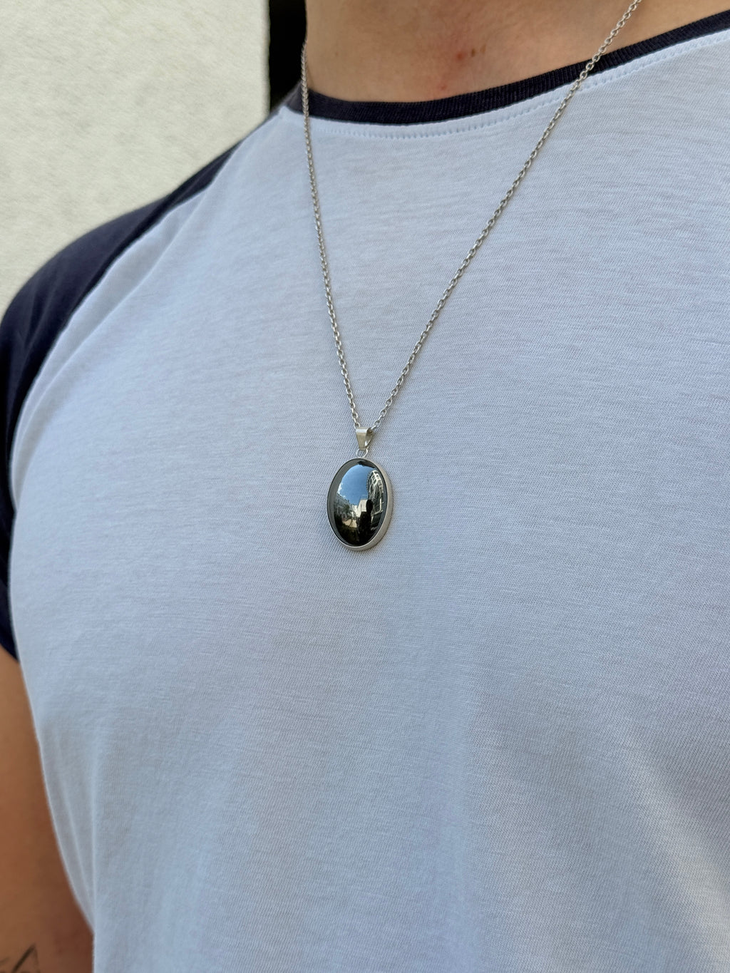 Vintage 925 Sterlingsilber Anhänger mit Hämatit