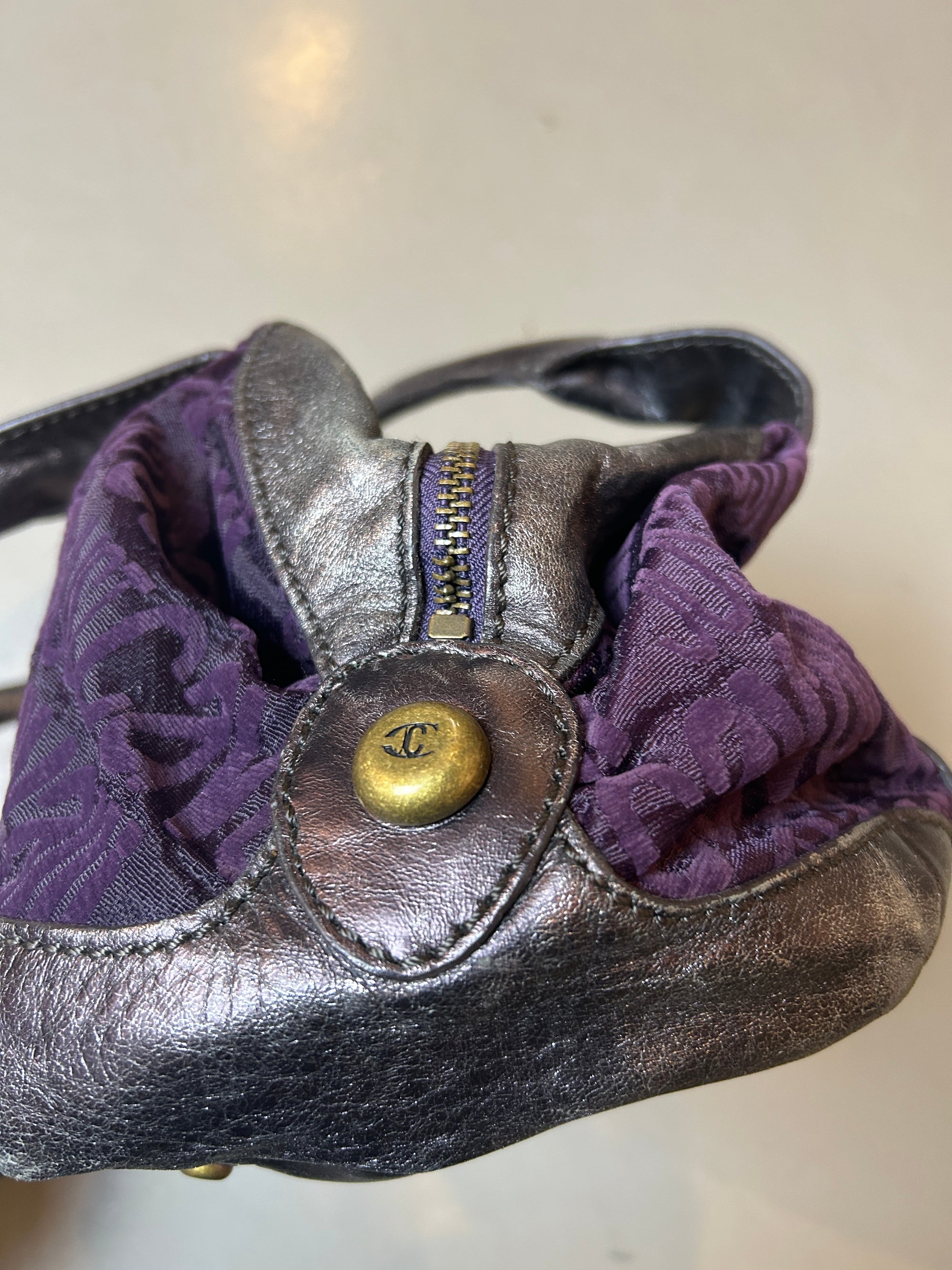 Vintage Purple/Black Just Cavalli Handbag