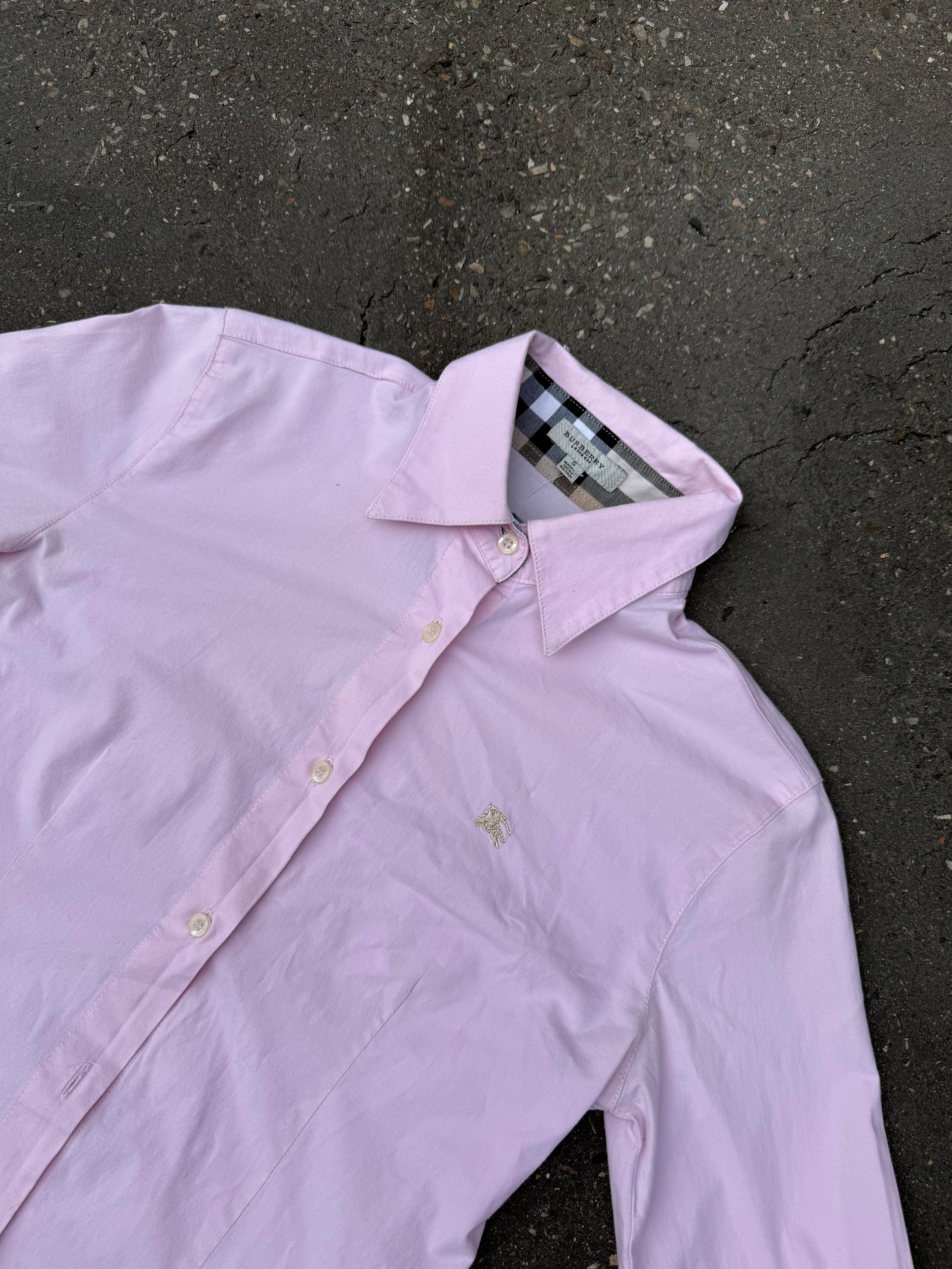 Vintage Burberry Pink Button Up Shirt XS