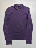 Vintage Burberry Purple Polo Longsleeve for men’s. Y2K Second Hand 2000s Fashion 