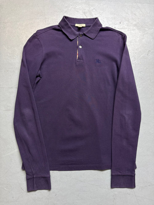 Vintage Burberry Purple Polo Longsleeve for men’s. Y2K Second Hand 2000s Fashion 