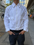 Vintage Fendi Canvas Jacke Weiße Übergangsjacke Unisex