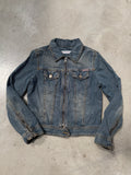 Vintage Fornarina Denim Jacket with Rhinestone Backpockets Für Männer. Y2K Second Hand 2000s Fashion 