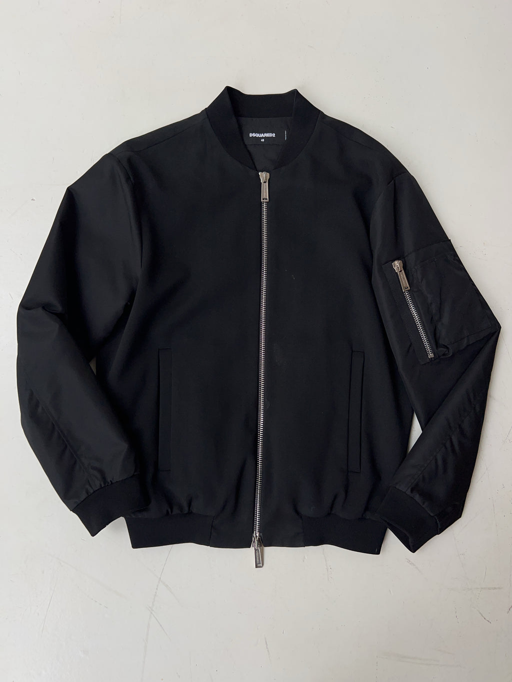 Vintage Dsquared2 Black Satin Bomber Jacket (L)