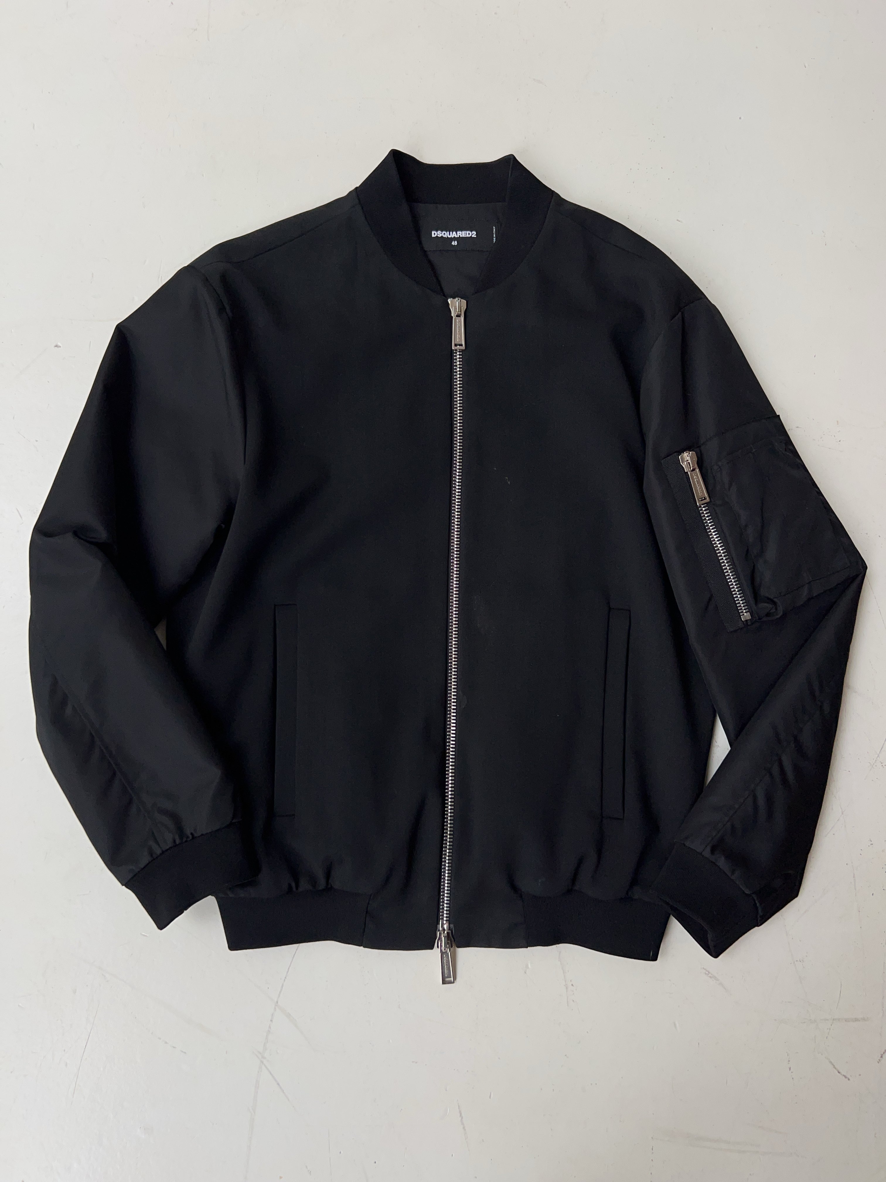 Vintage Dsquared2 Black Satin Bomber Jacket (L)