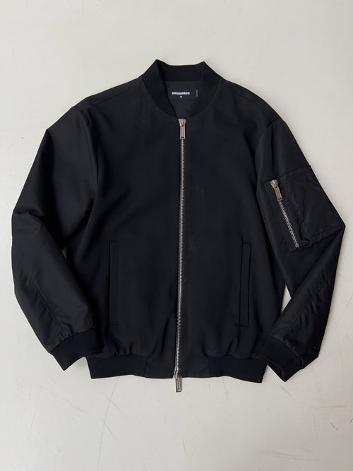 Vintage Dsquared2 Black Satin Bomber Jacket (L)