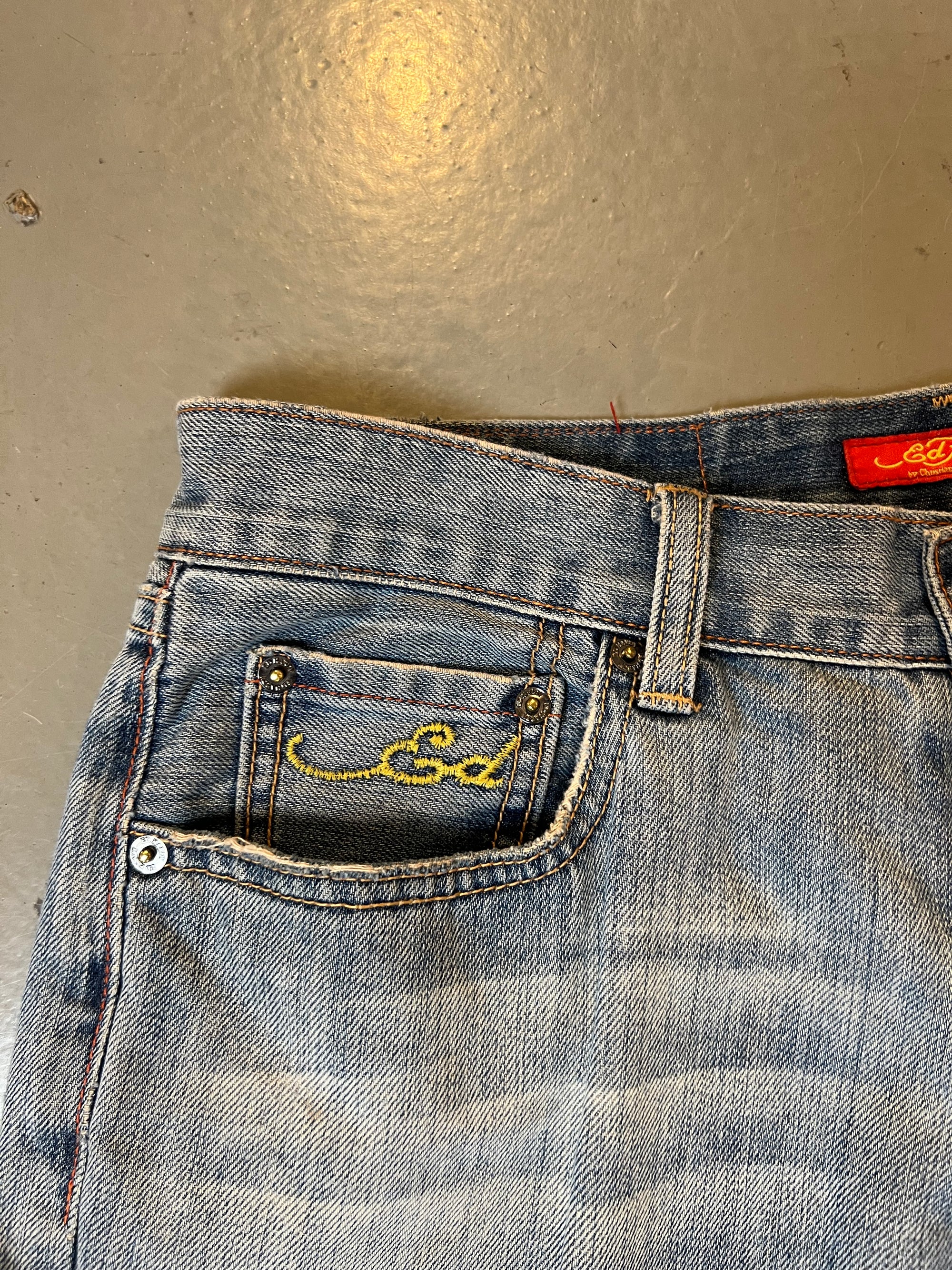 Vintage Ed Hardy Blue Jorts L