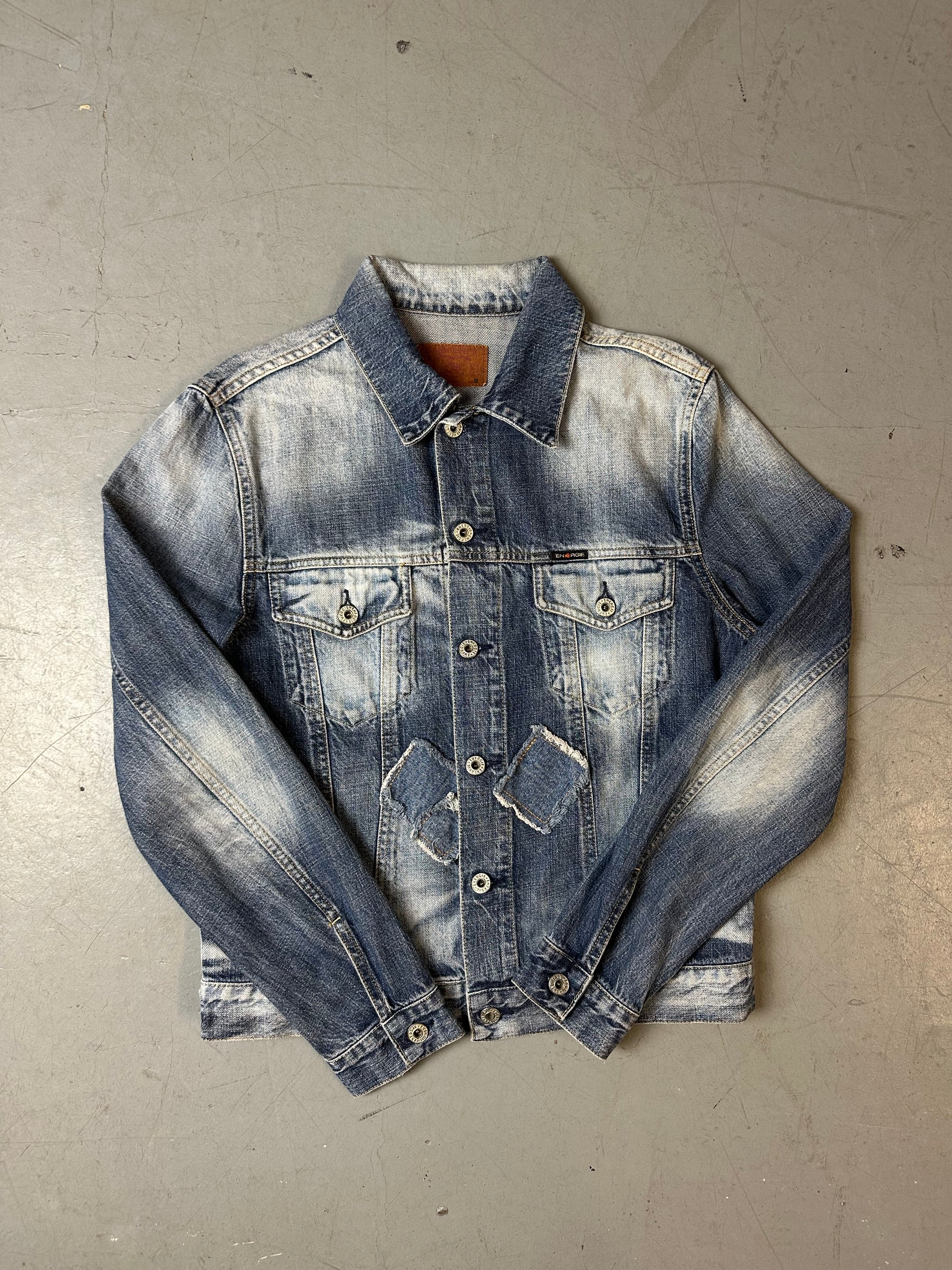 Vintage Energie Jeans Jacket with Patches S/M