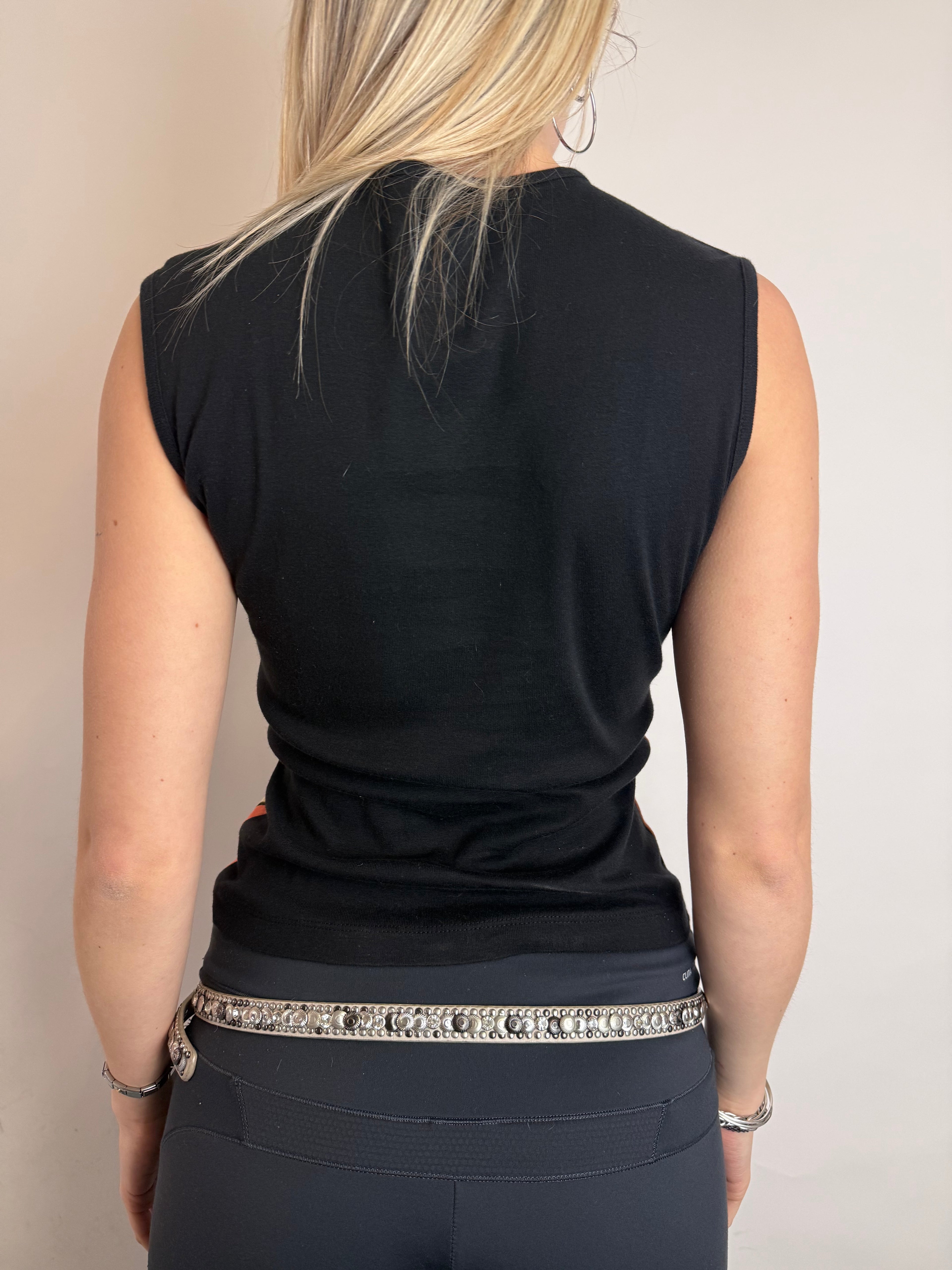 Vintage Miss Sixty Pop Art Printed Tank Top für Damen. Y2K Second Hand 2000s Fashion