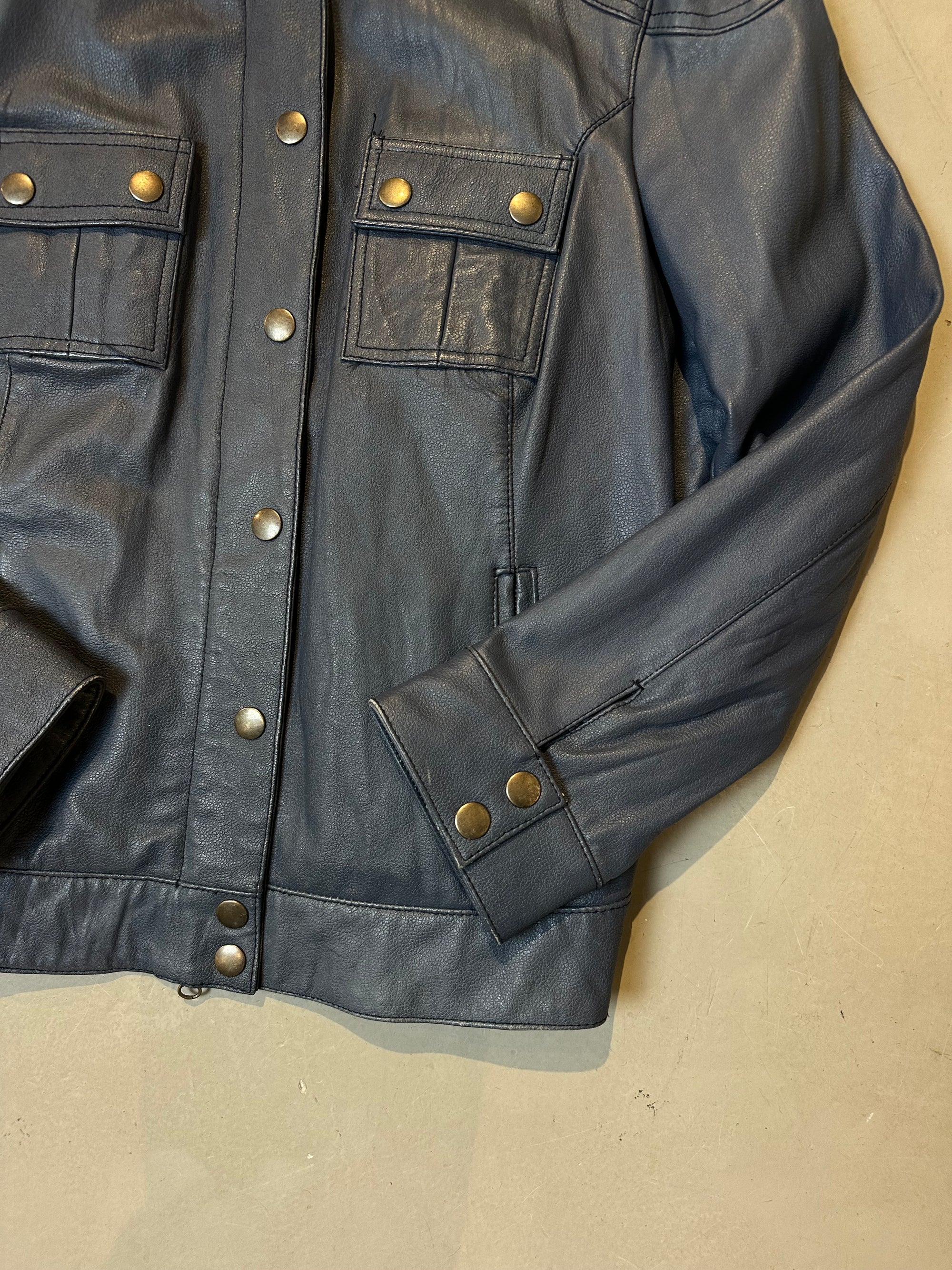 Vintage Petrol Leather Jacket M/L