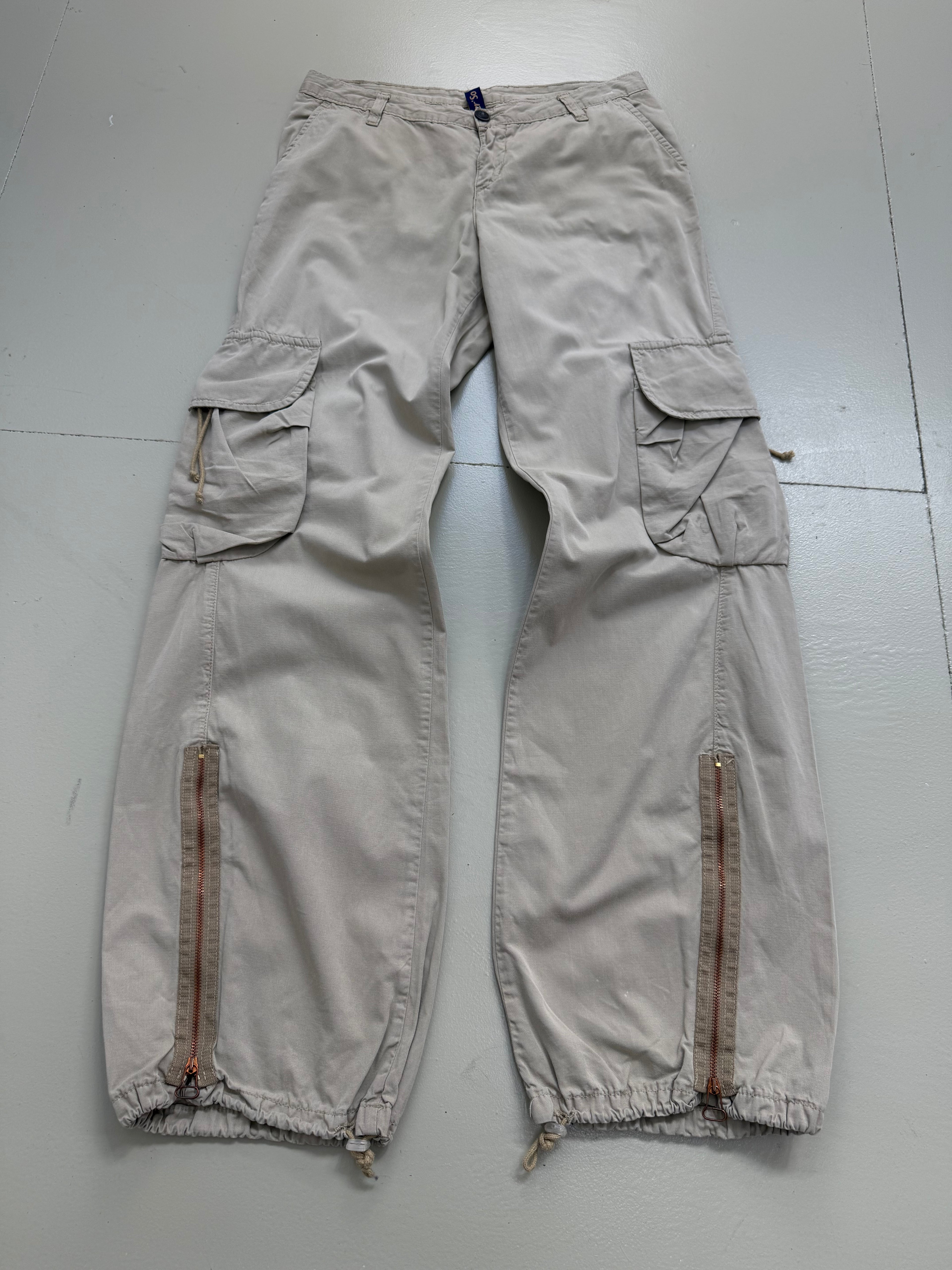 Vintage Beige Light Cargo Pants M