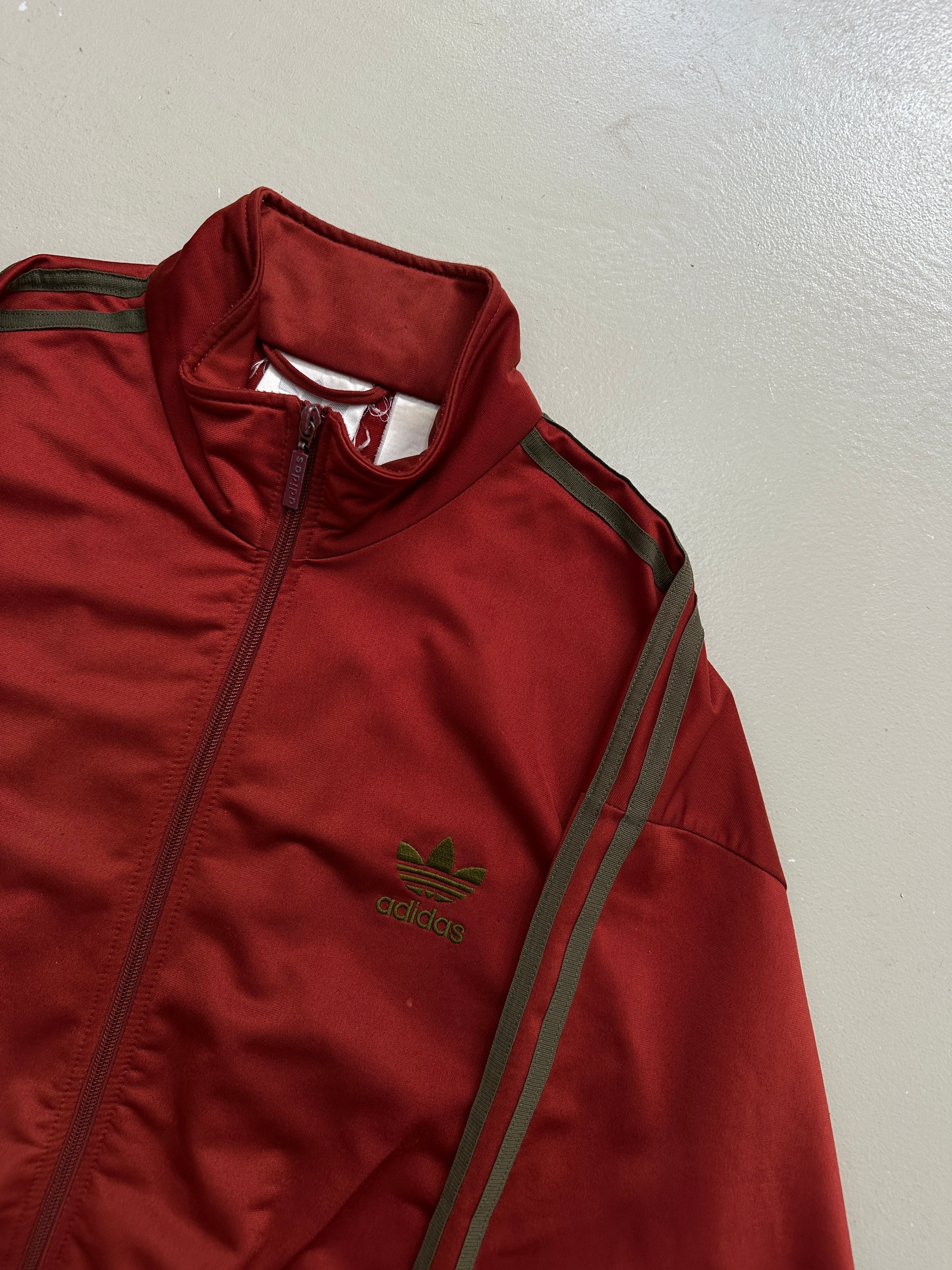 Vintage Adidas Red and Green Track Jacket XL