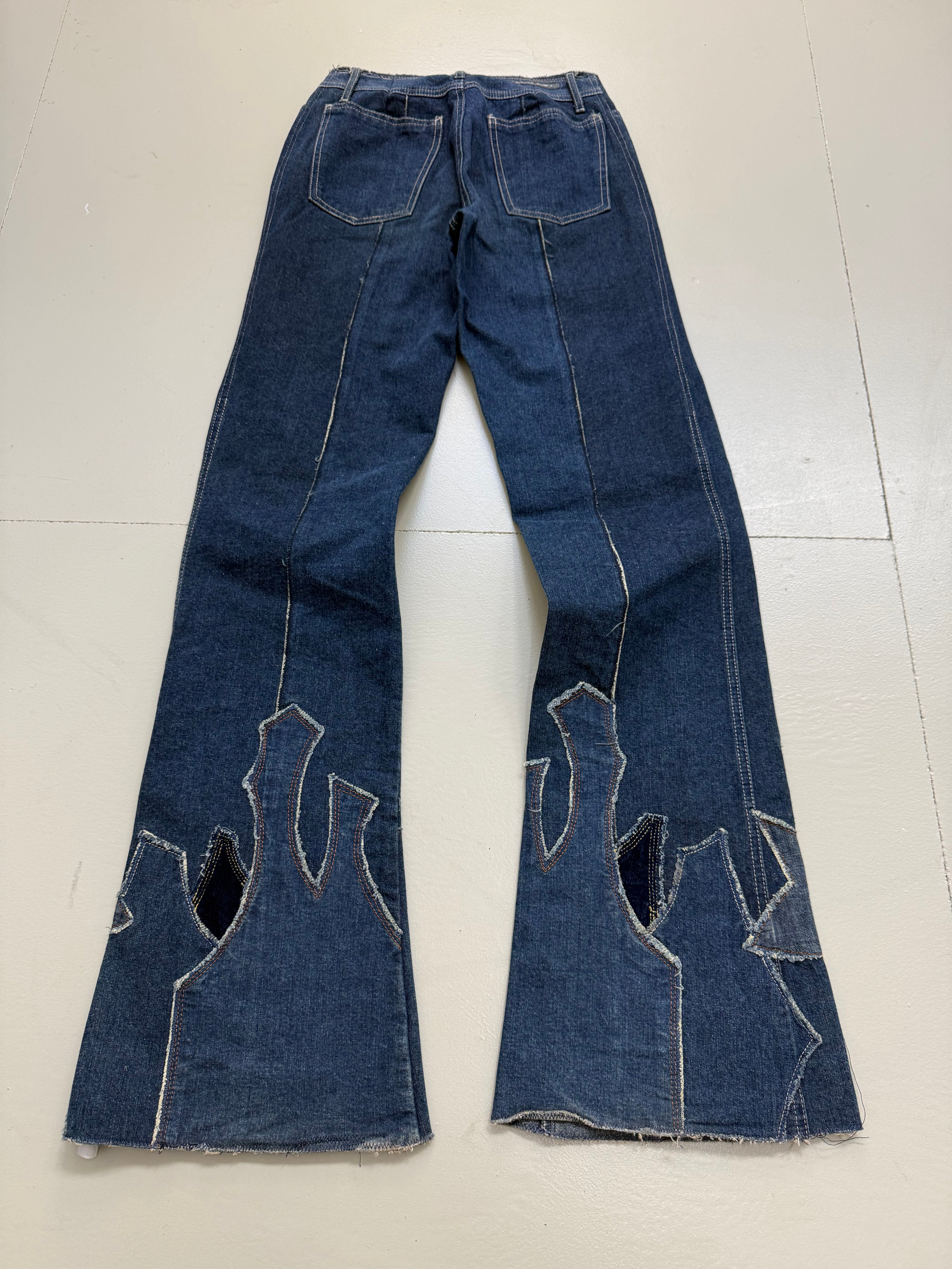 Vintage Flared Patched Denim S