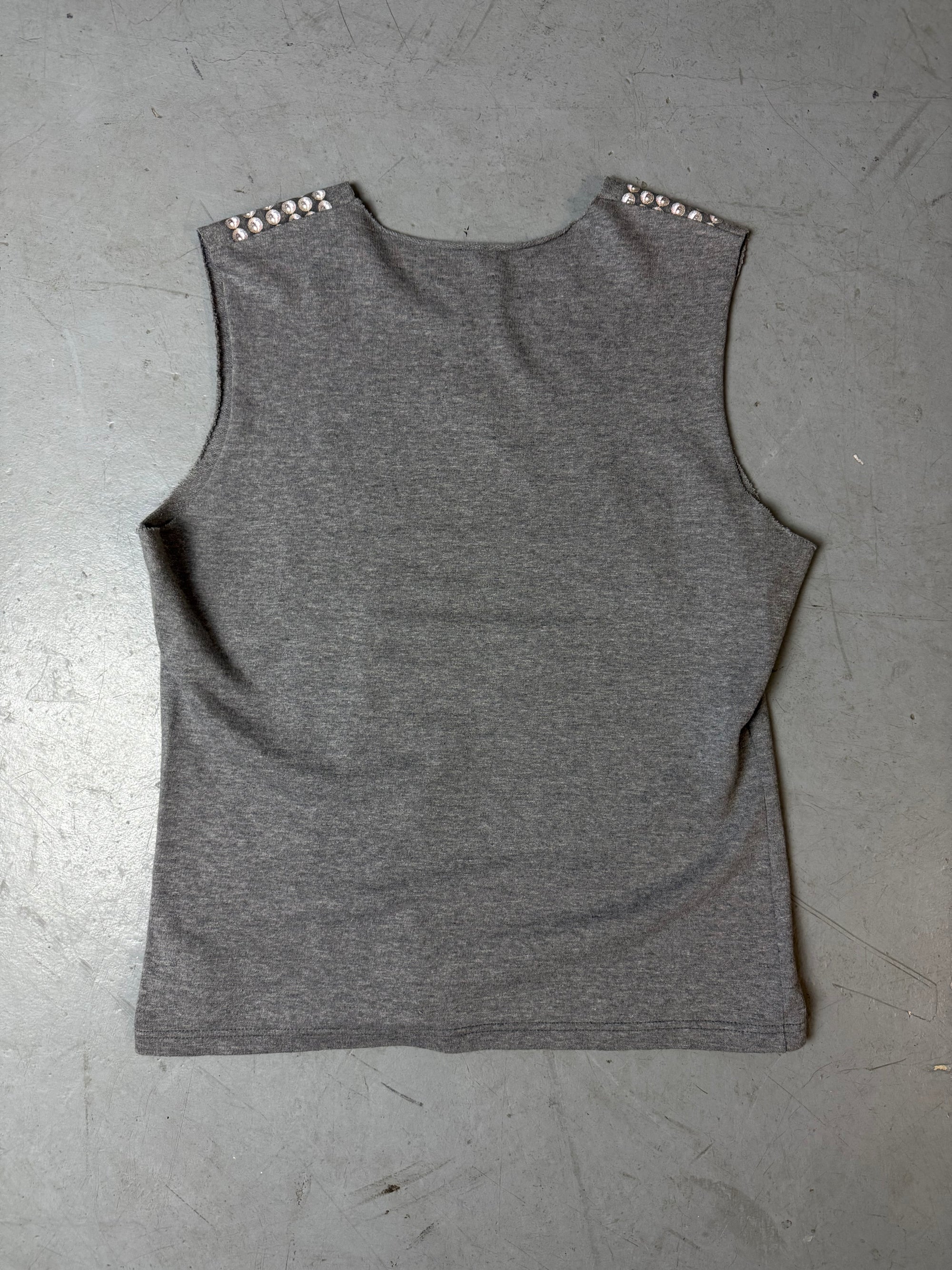 Produktbild von Vintage Grey Pearls Printed Tank Top von hinten 