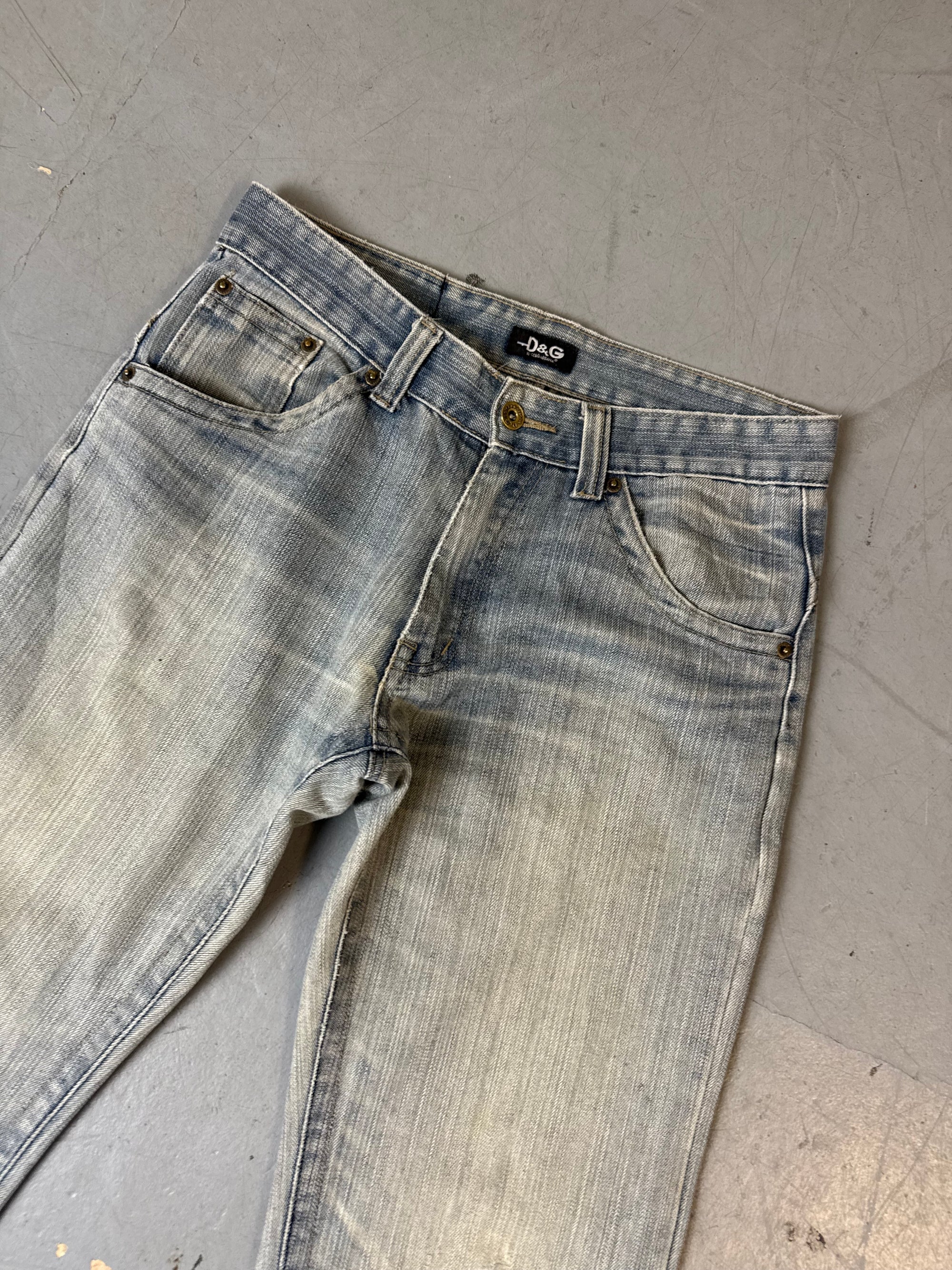 Vintage Dolce&Gabbana Ripped Bootcut Jeans S