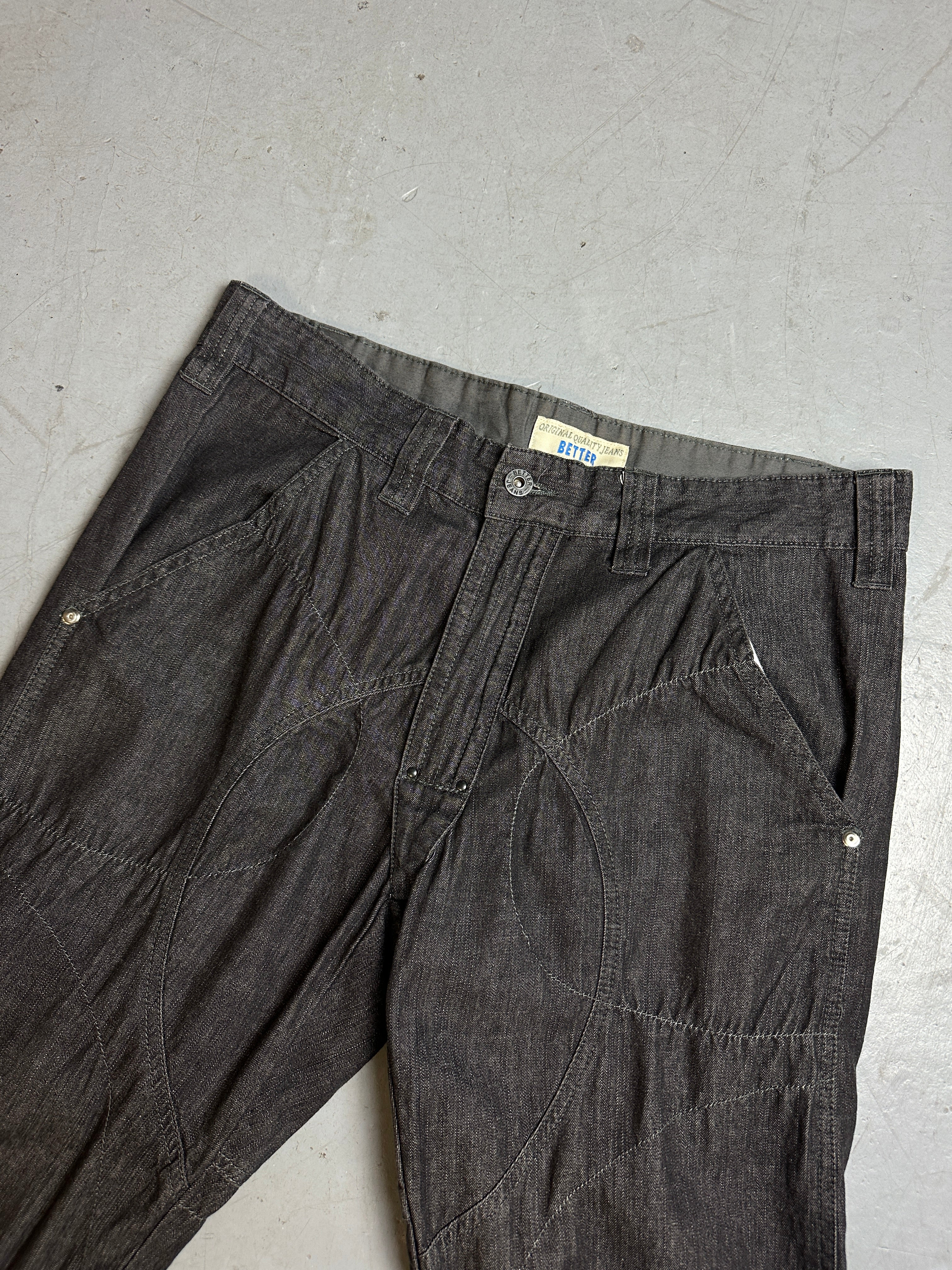 Detailbild von Vintage Black Cargo Pants M/L von vorne 