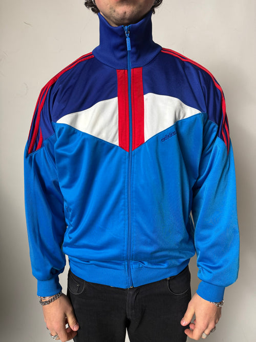Tragebild von Vintage Adidas Multicolor 80s Style Track Jacket L von vorne
