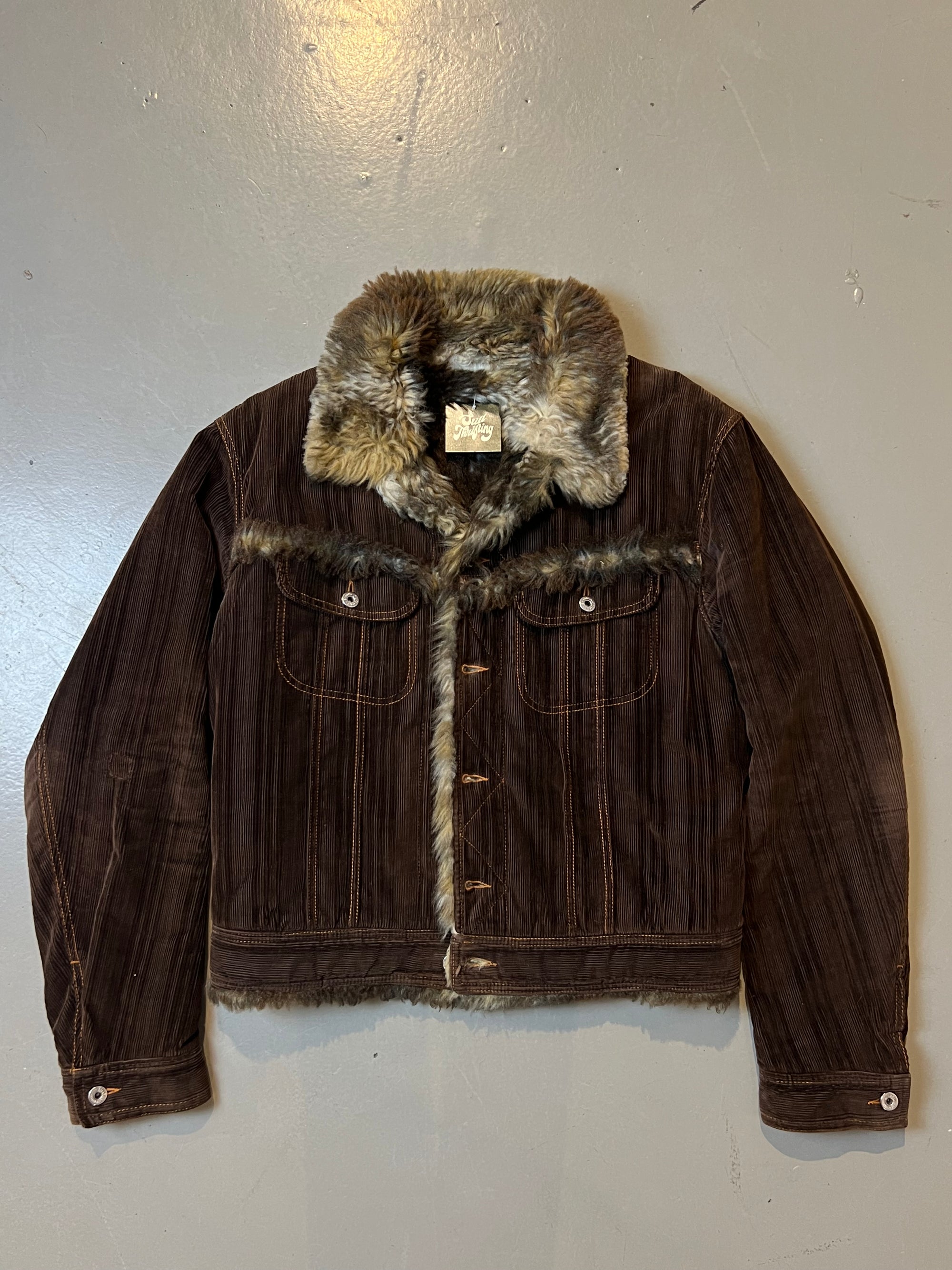 Vintage Dolce&Gabbana FW2001 Fur Cord Jacket L/XL