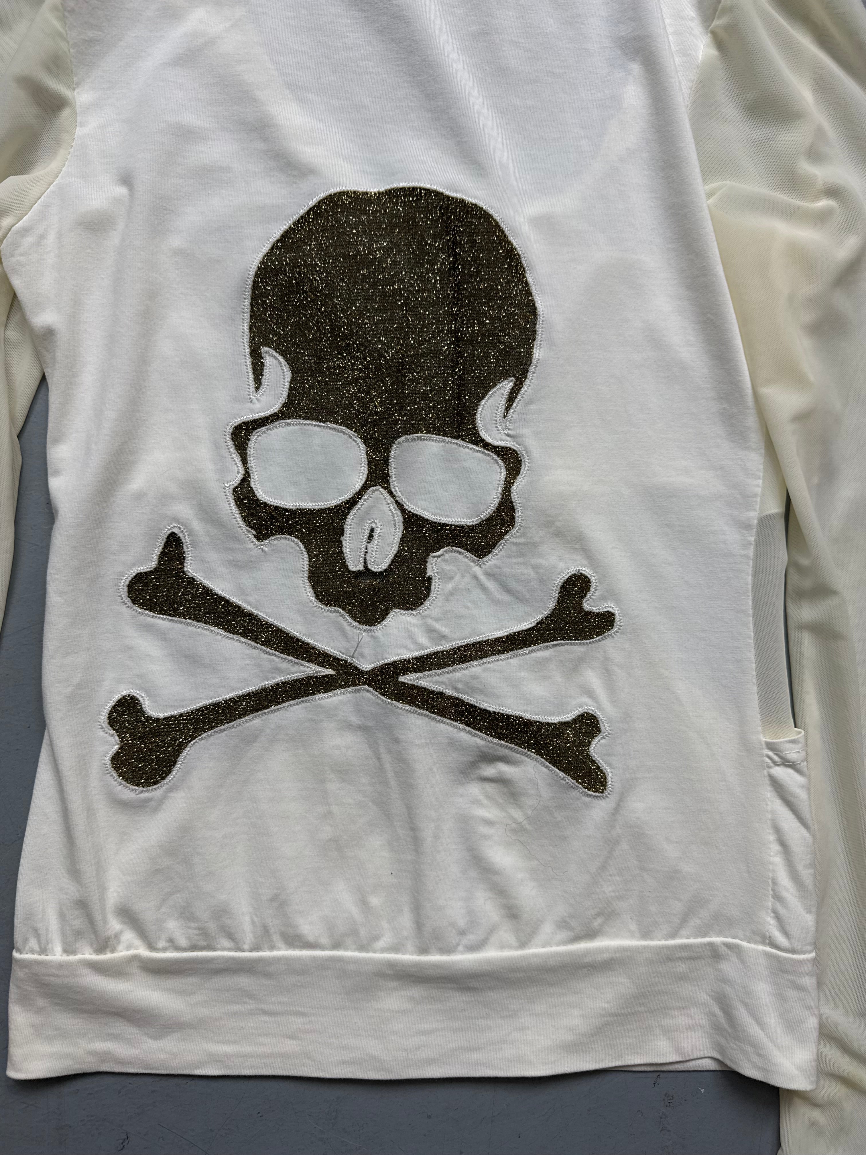 Vintage Glitter Skull Zip Up Hoodie for women. Y2K Second Hand 2000s Fashion 