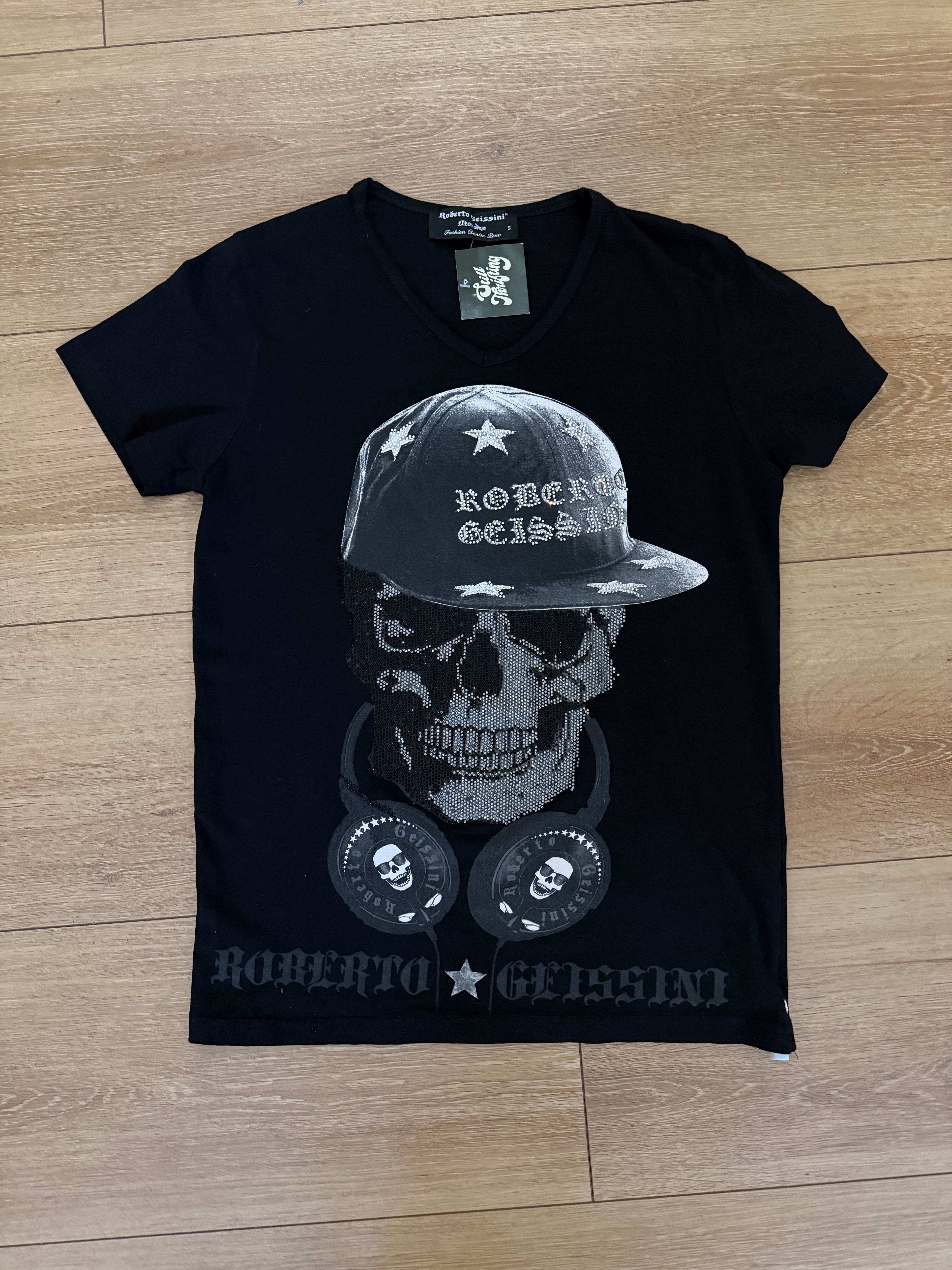 Produktbild Vintage Roberto Geissini Rhinestone T-Shirt von vorne 