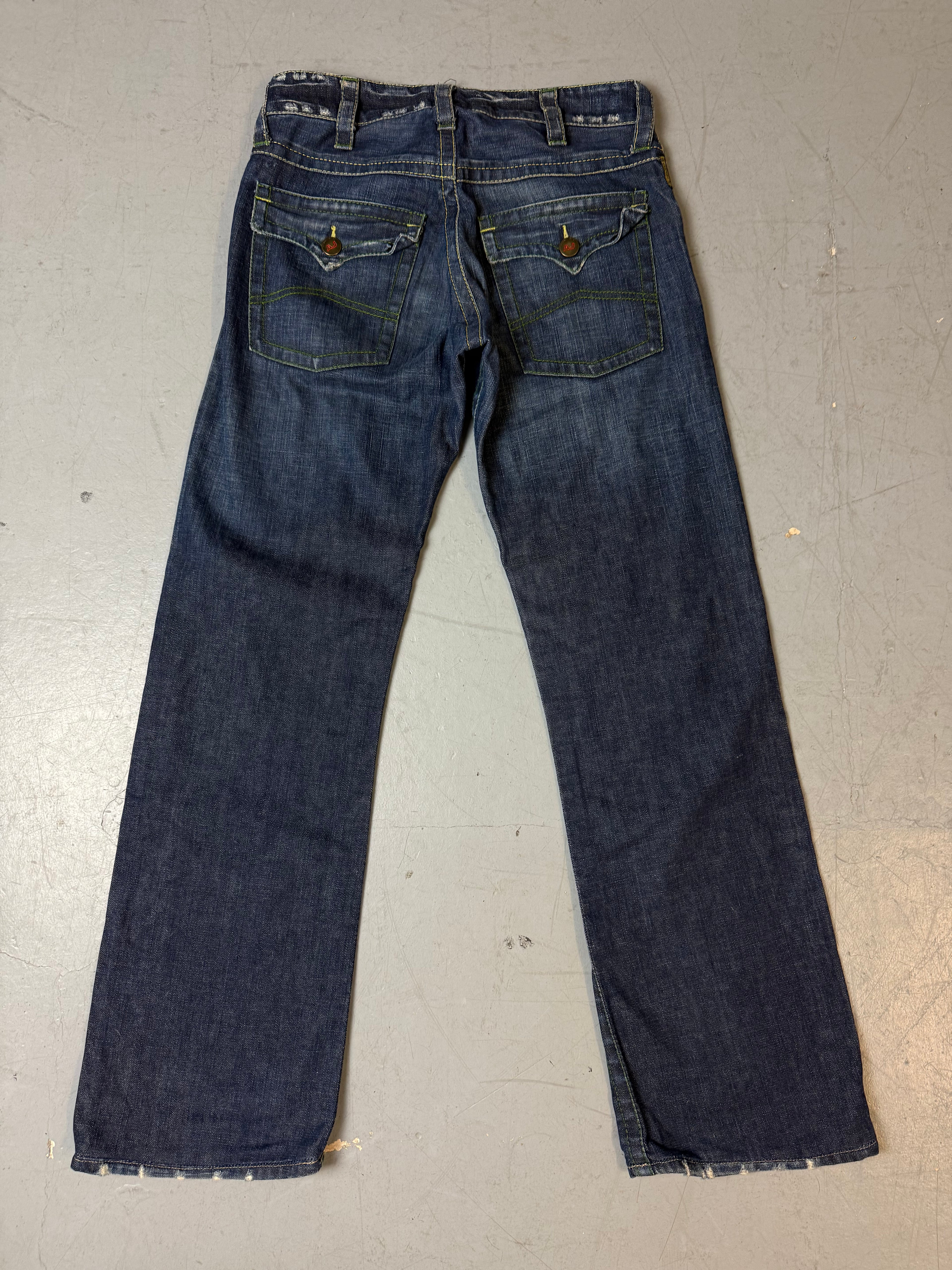 Eine dunkelblaue Straight leg Jeans von Armani mid waist 