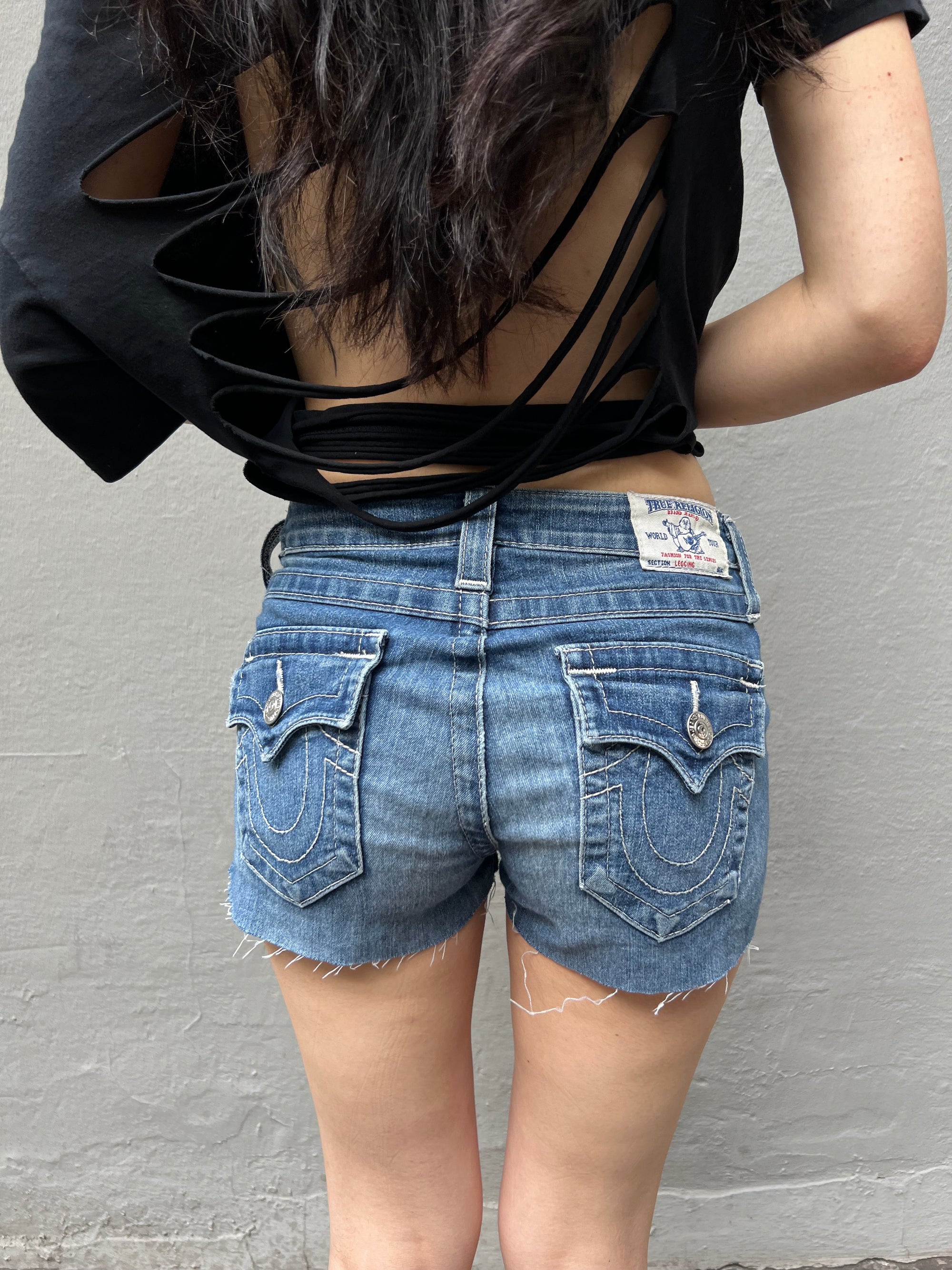 Vintage True Religion Ripped Shorts S