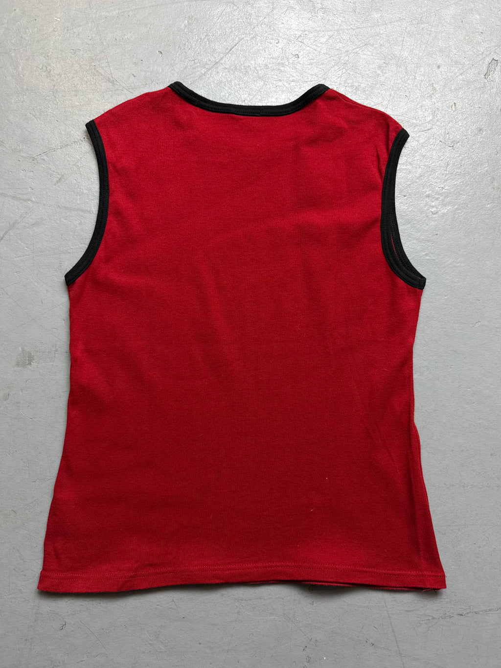 Vintage Onyx Red Studded & Printed Tank Top for women. Y2K Second Hand 2000s Fashion 