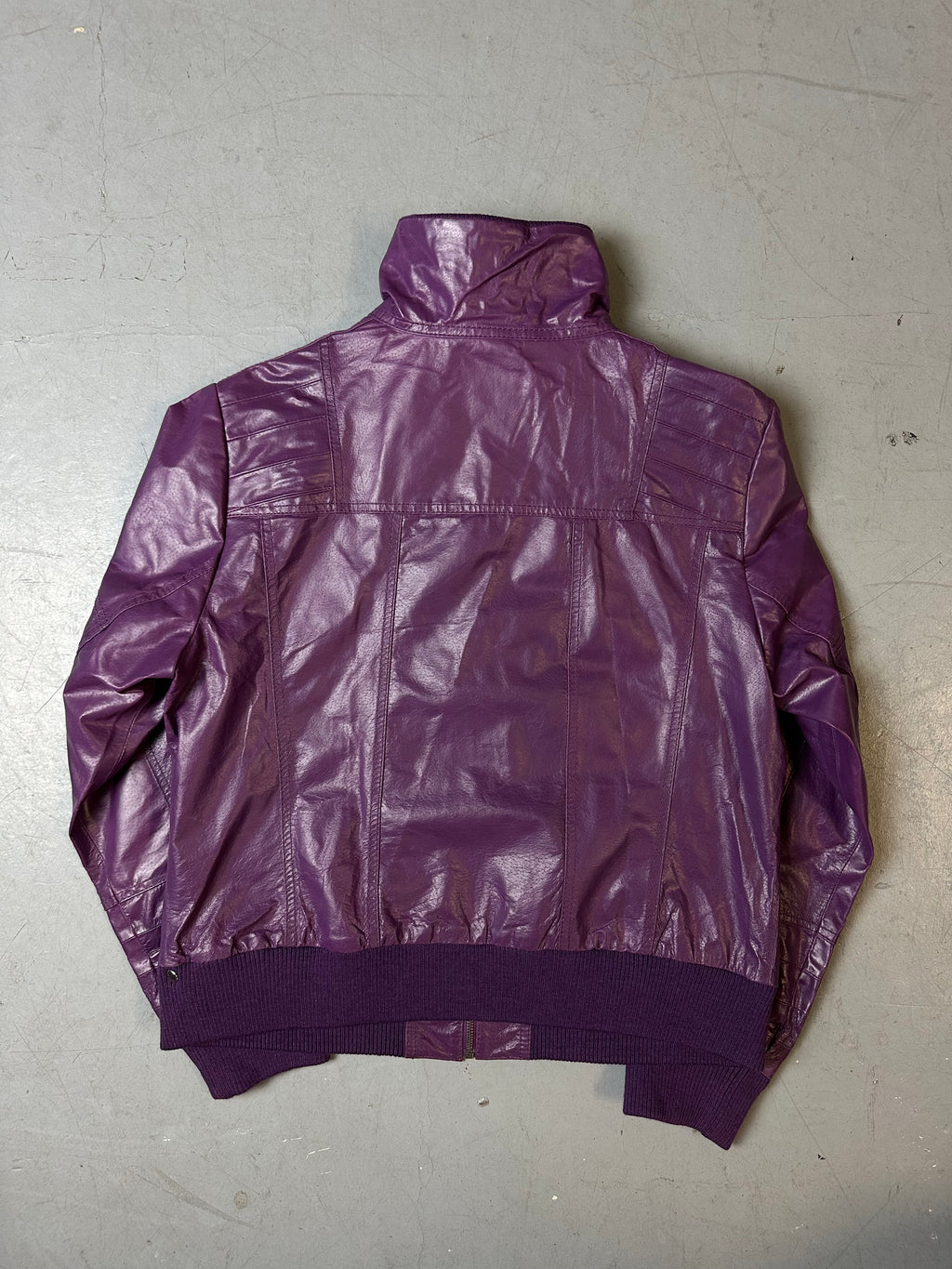 Vintage Purple Leather Jacket L