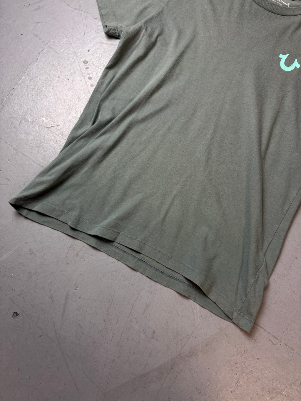 Detailbild von Vintage True Religion Blue/Grey Backprint T-Shirt M von vorne