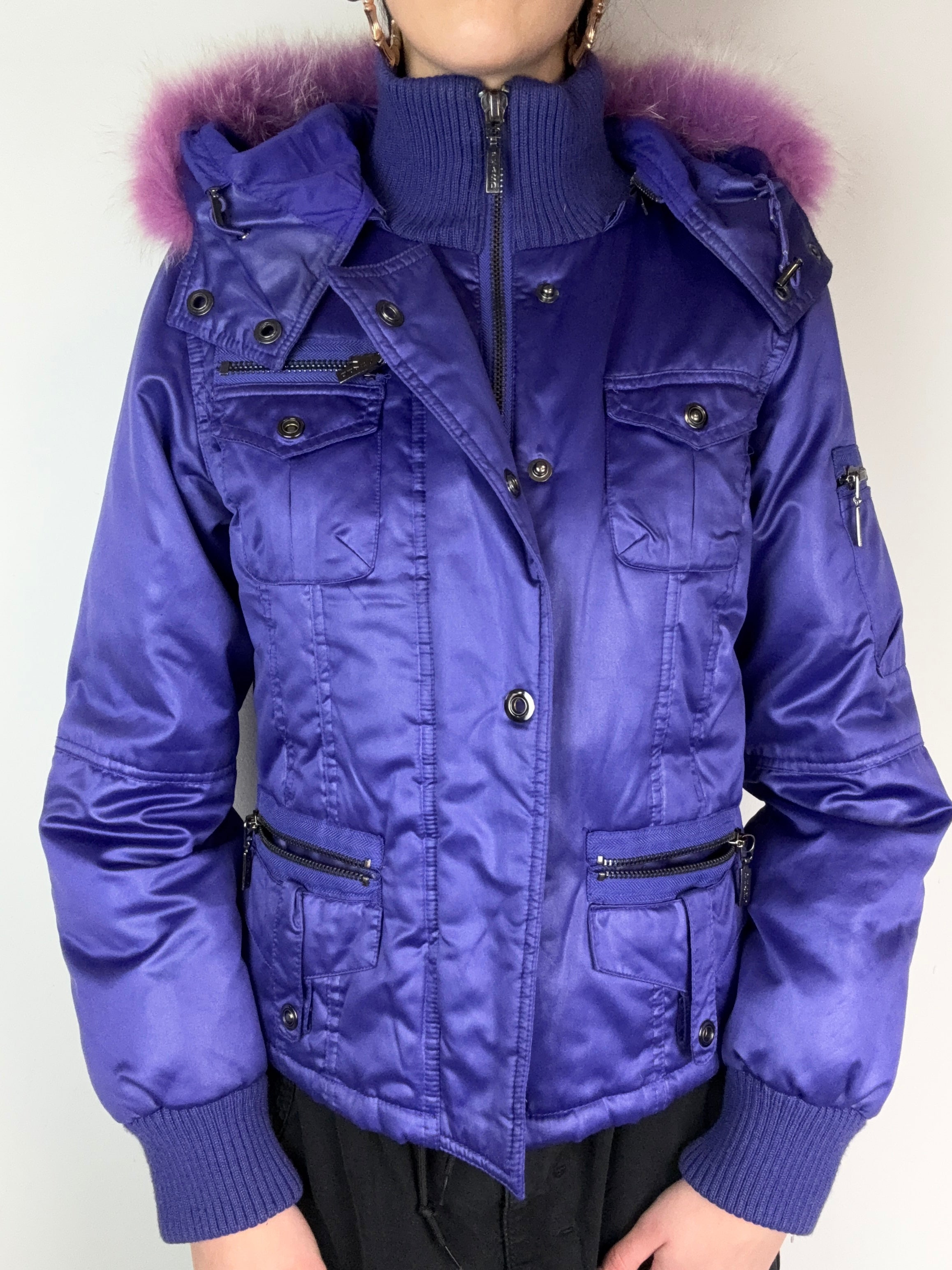 Vintage Phard Lila Daunenjacke. Y2K 2000s Fashion 