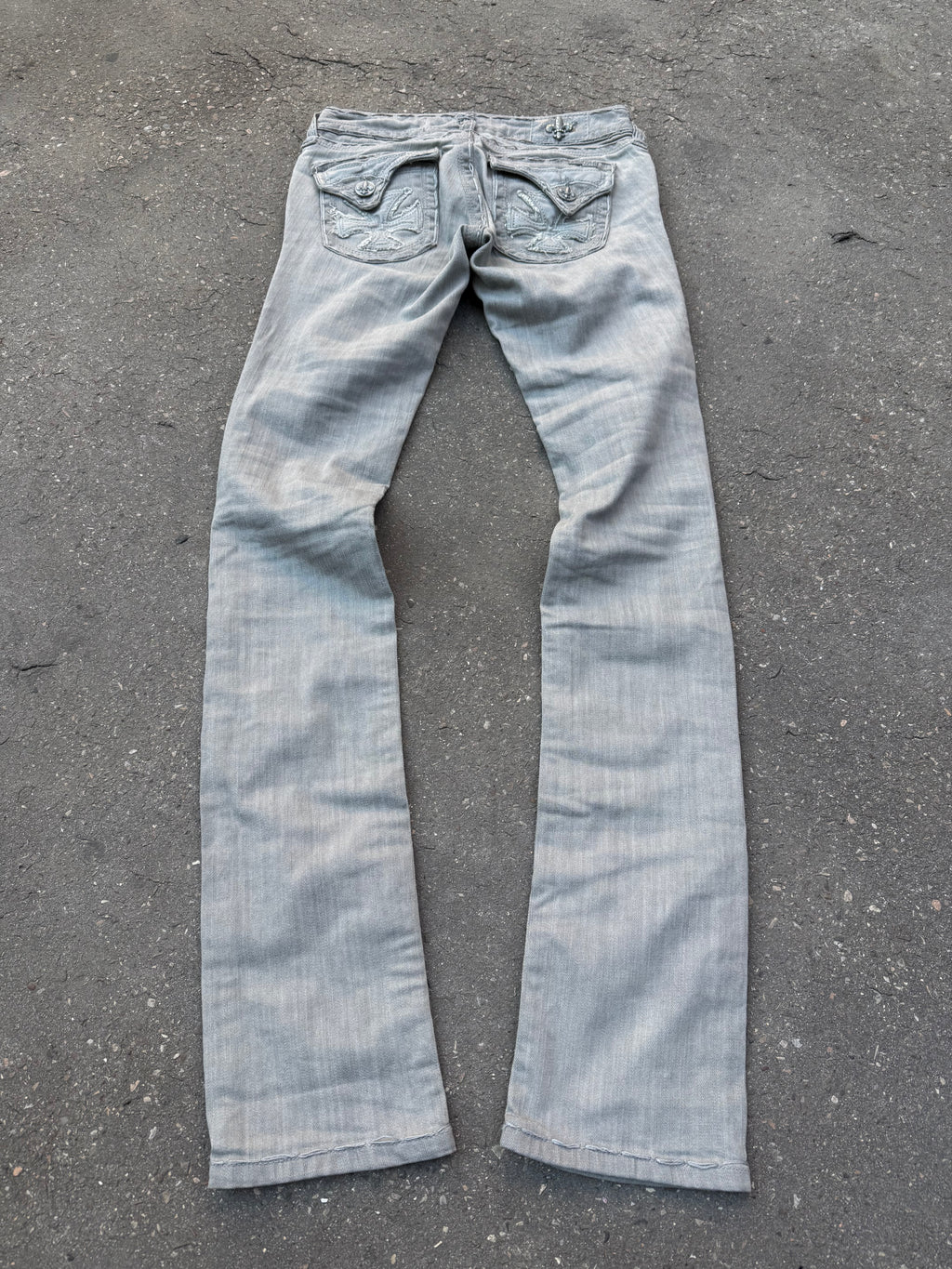 Y2K Laguna Beach „Dana Point“ Grey Low Waist Denim für Damen. Y2K 2000s Fashion