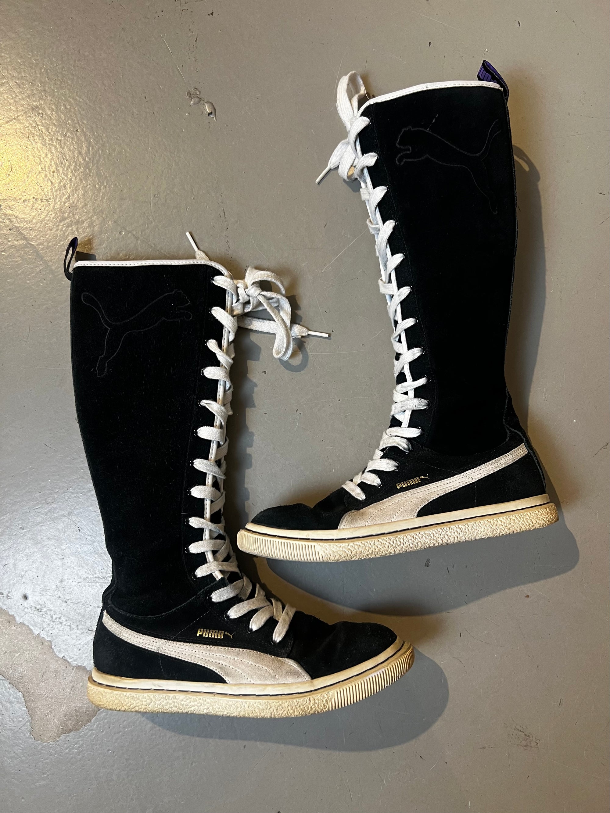Vintage Black Puma Rare Dr. Clyde High Top Boots 38