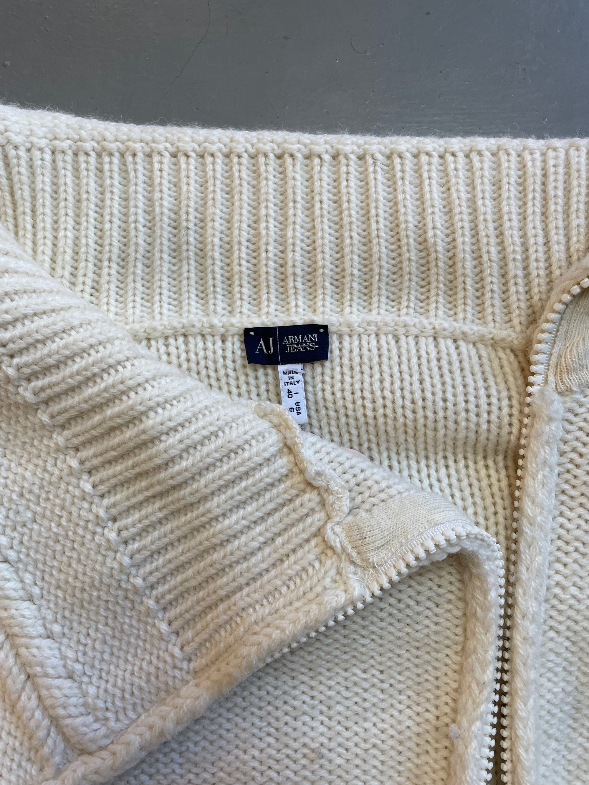 Vintage Armani Jeans Knit Zipper S/M