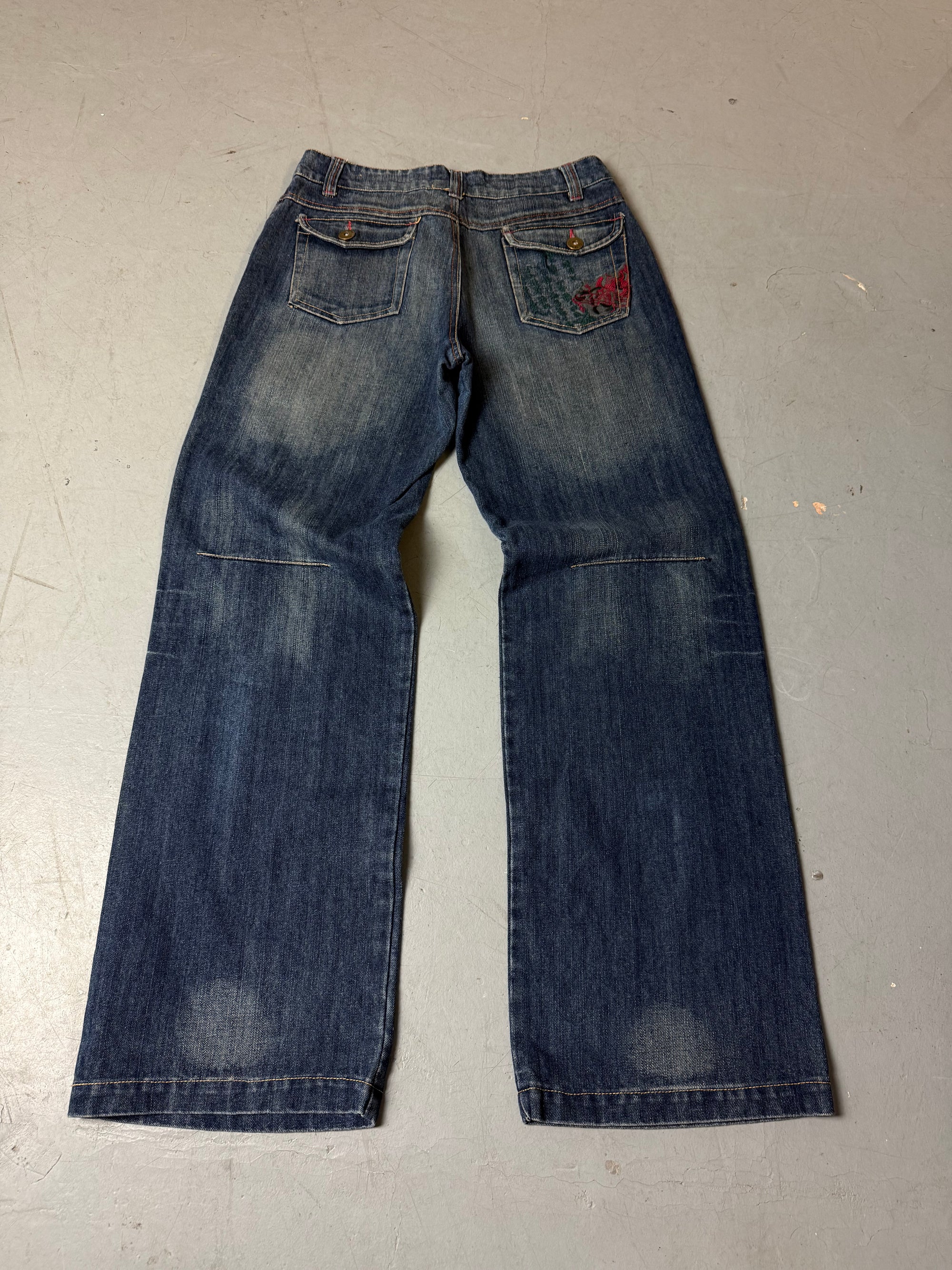Vintage Yuan Fang Japanese Stitched Baggy Denim S/M
