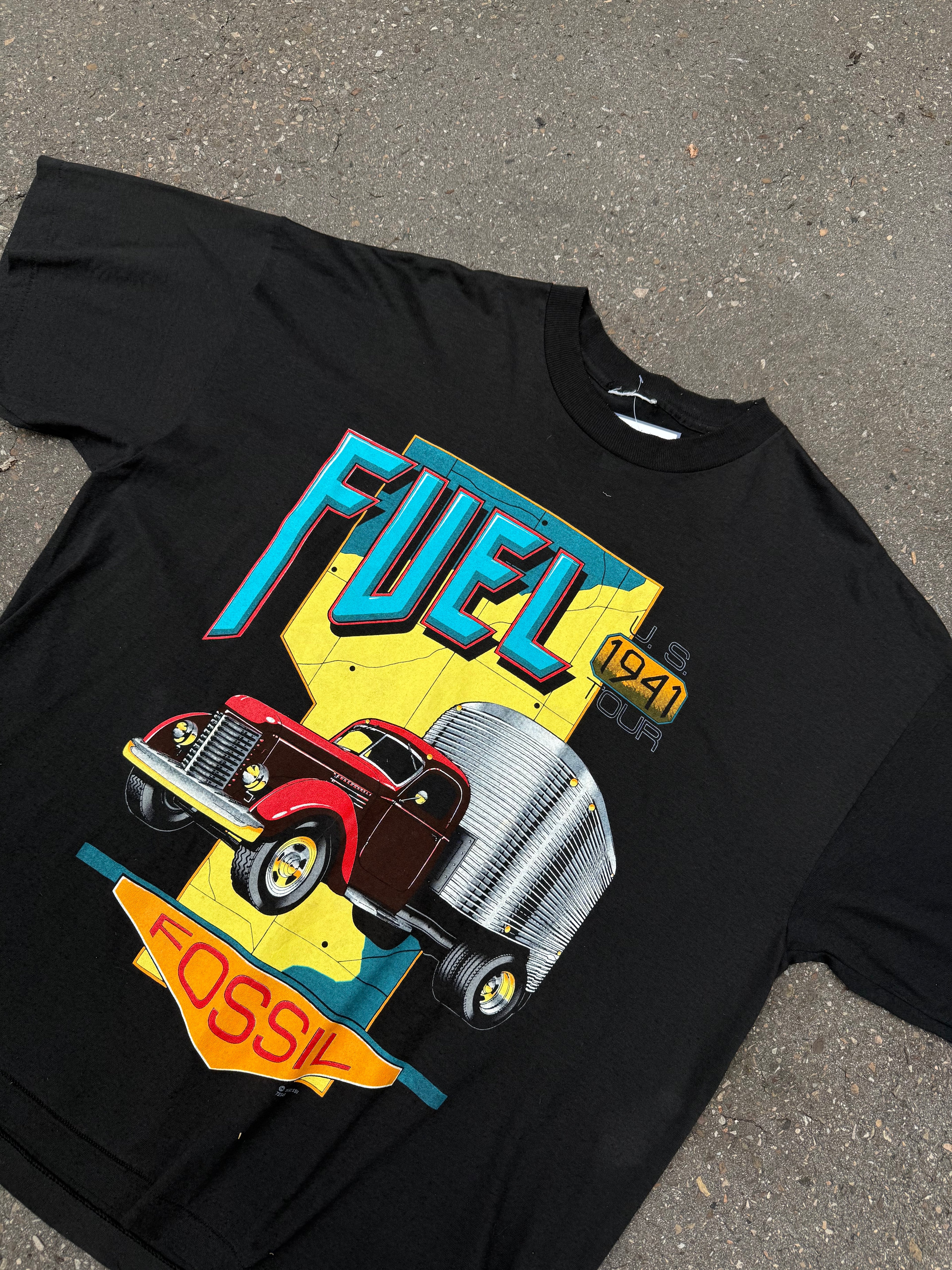 Vintage Car Printed T-Shirt L