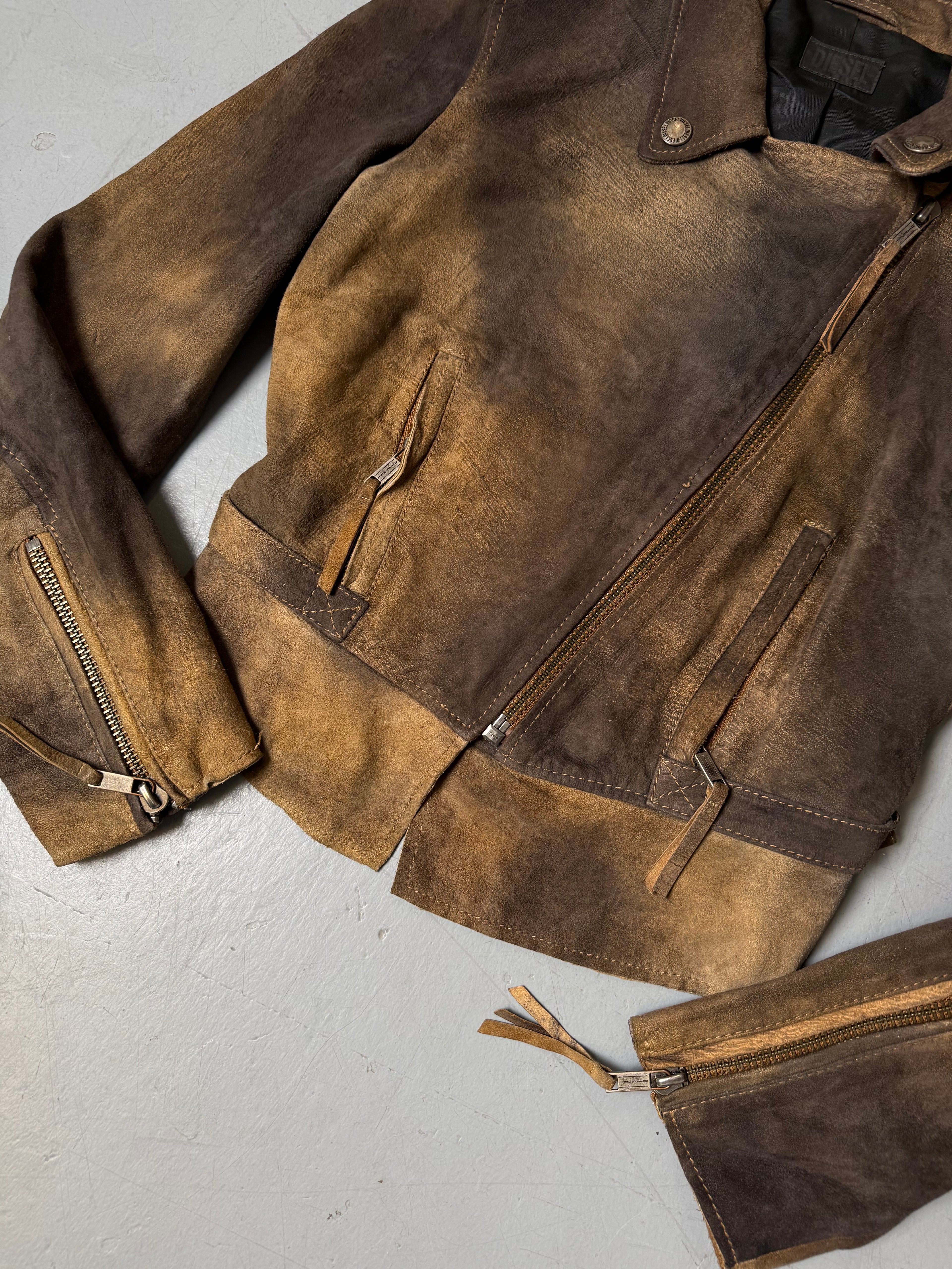 Vintage Diesel Brownish Lamb Leather Jacket S