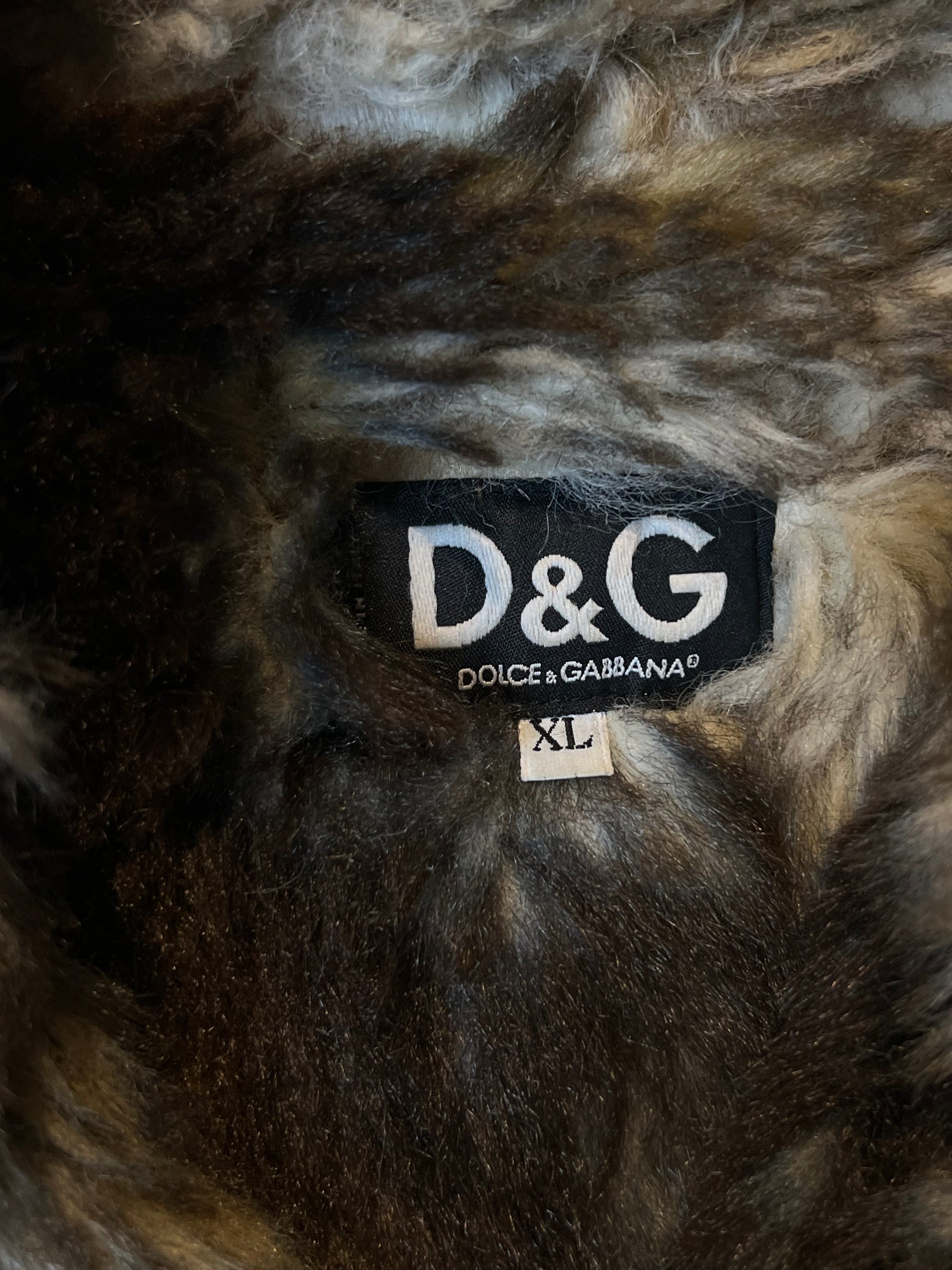 Vintage Dolce&Gabbana FW2001 Fur Cord Jacket L/XL
