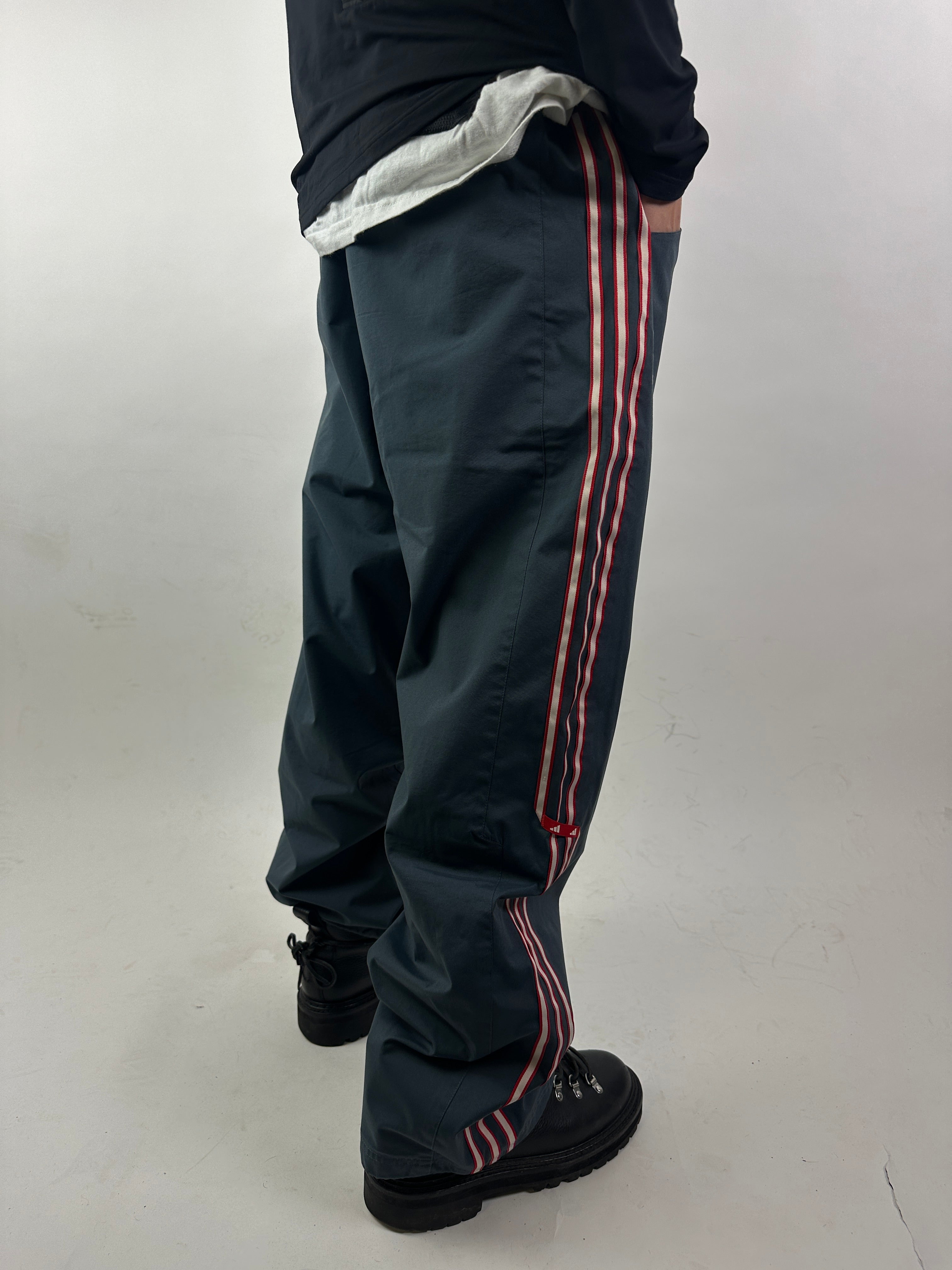 Vintage Adidas Grey Wide Leg Track Pants M