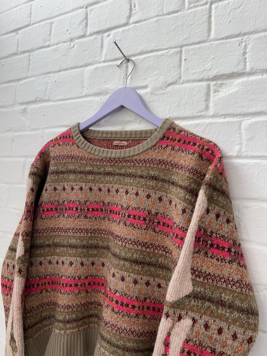 Kapital 7G Wool Bone Sweater (S) Designer Strick Pullover Vintage Store Still Thrifting