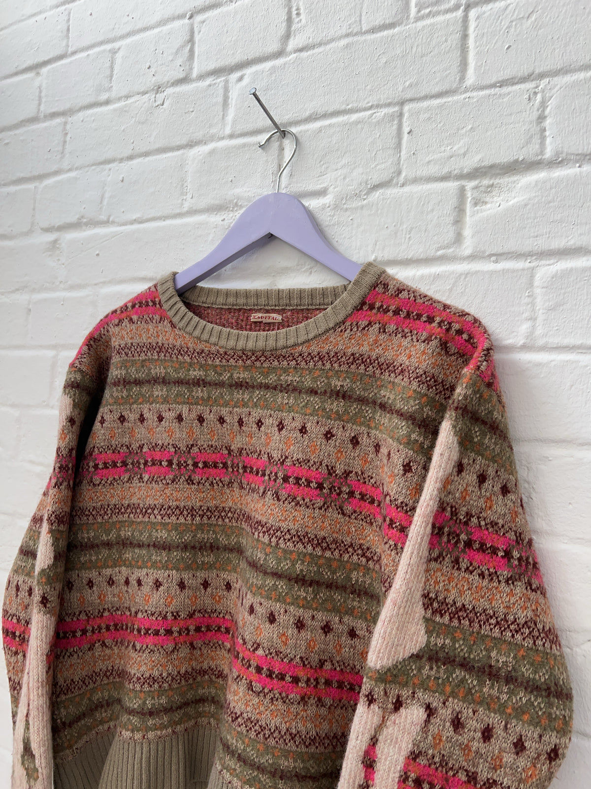 Kapital 7G Wool Bone Sweater (S) Designer Strick Pullover Vintage Store Still Thrifting