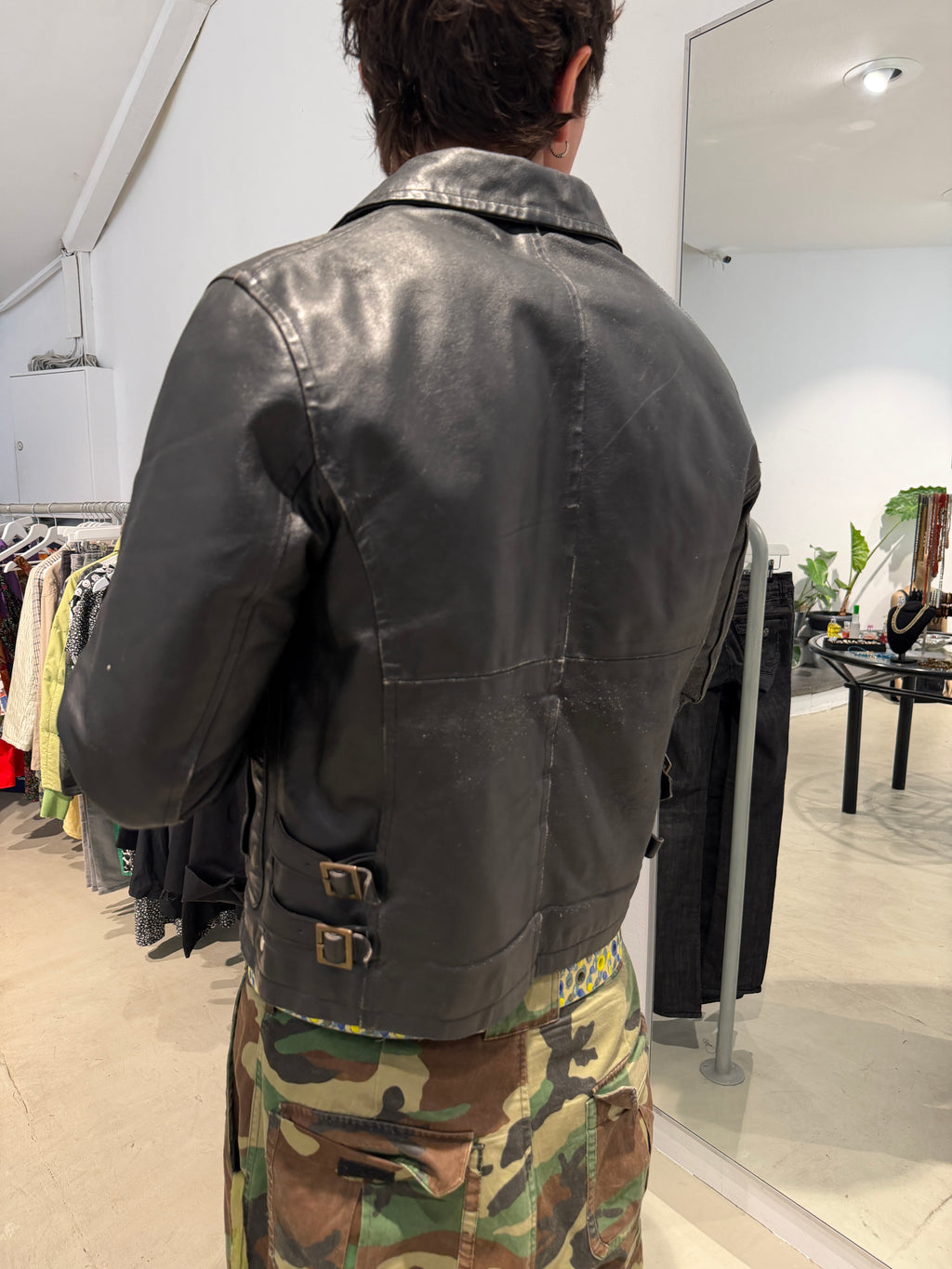 Vintage Engine Leder Jacke (L)