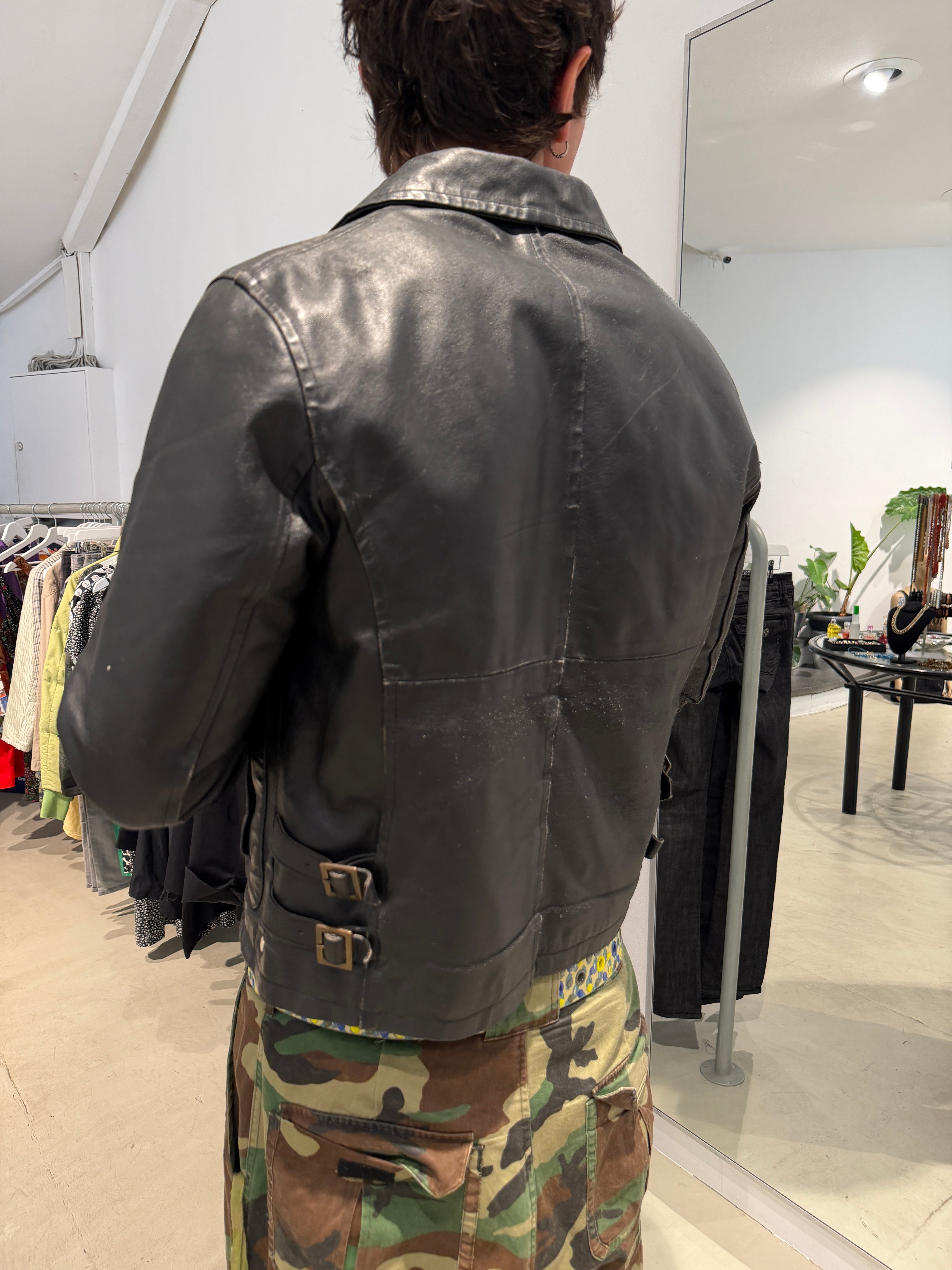 Vintage Engine Leder Jacke (L)